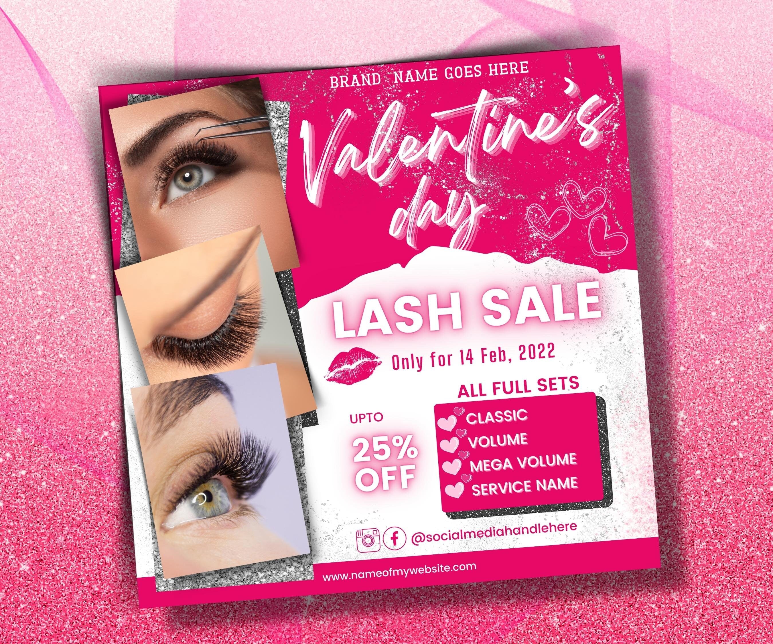 Beauty Flyer I Instagram Flyer I Hair Flyer | Valentines Day Lash Sale Flyer| Diy Lash Extensions Flyer | Makeup Artist | Appointment Flyer