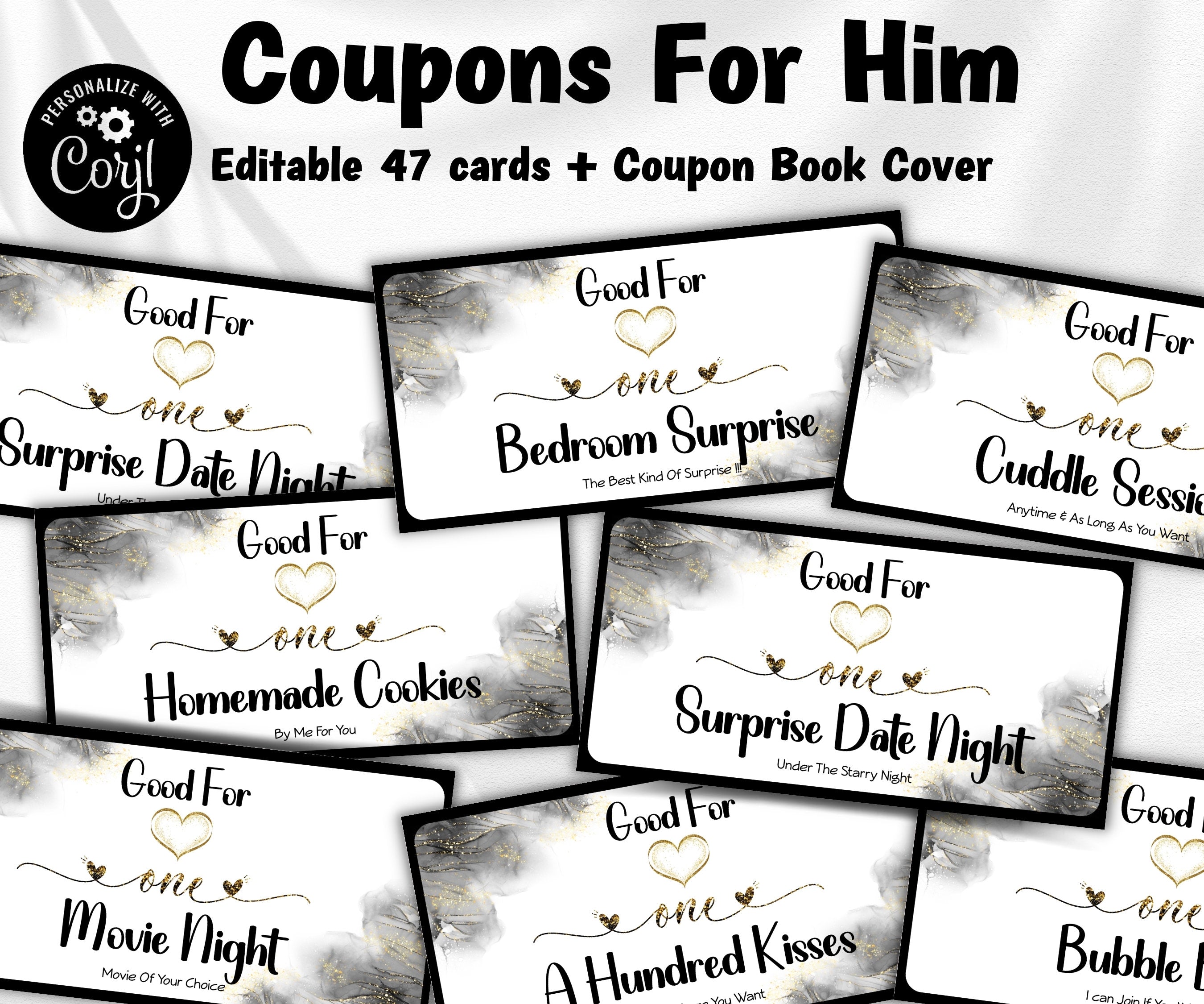 Gifts For Him I Valentine Coupon Book | Valentine'S Day Gift | Printable Coupon Book | Printable Valentines Coupons | Love Coupons | For Kid