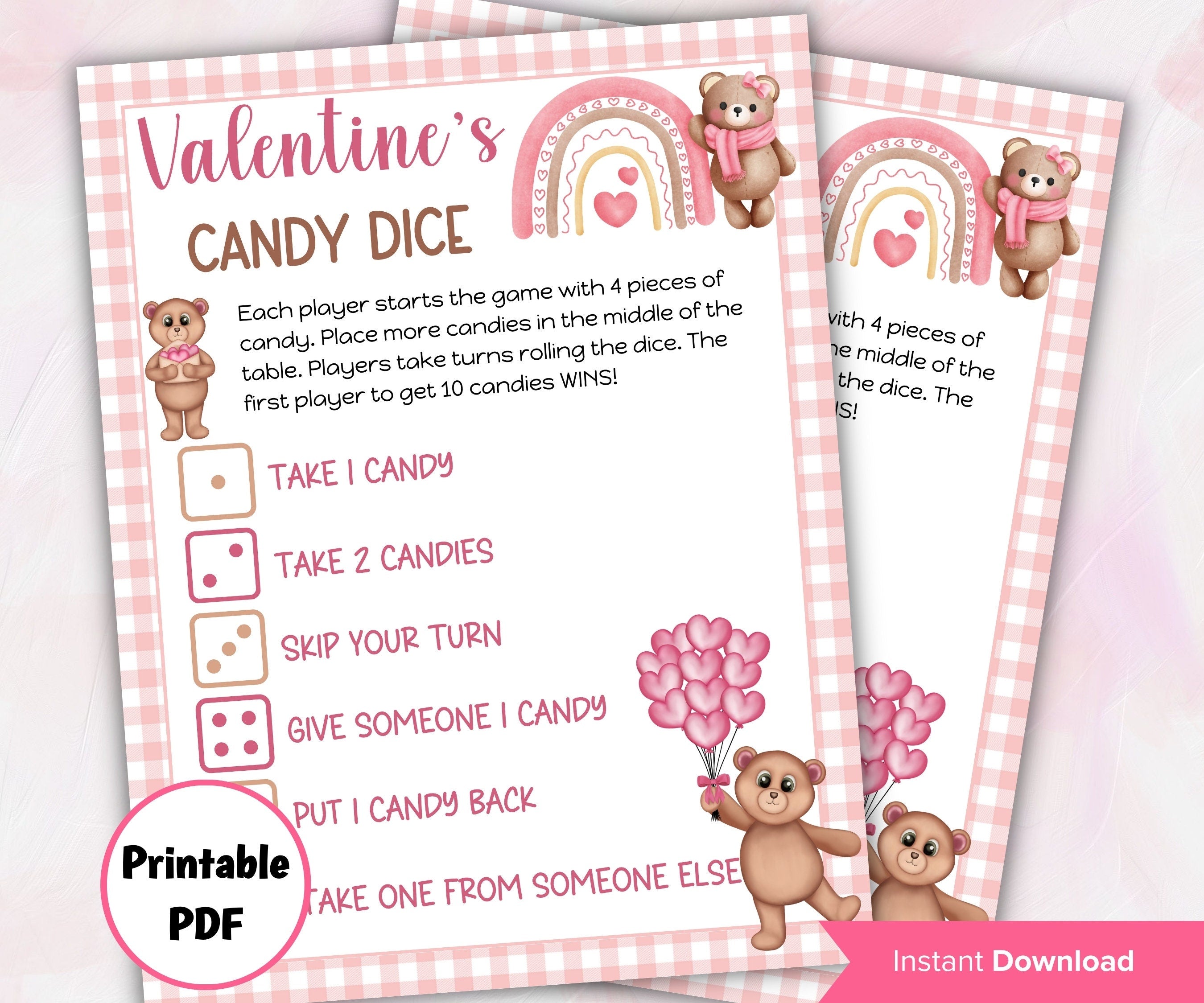 Valentine Heart Game | Teddy Bear Valentine | Valentine's Day | Valentine Activity For Kids | Valentine Day Activity I Candy Jar Dice Game