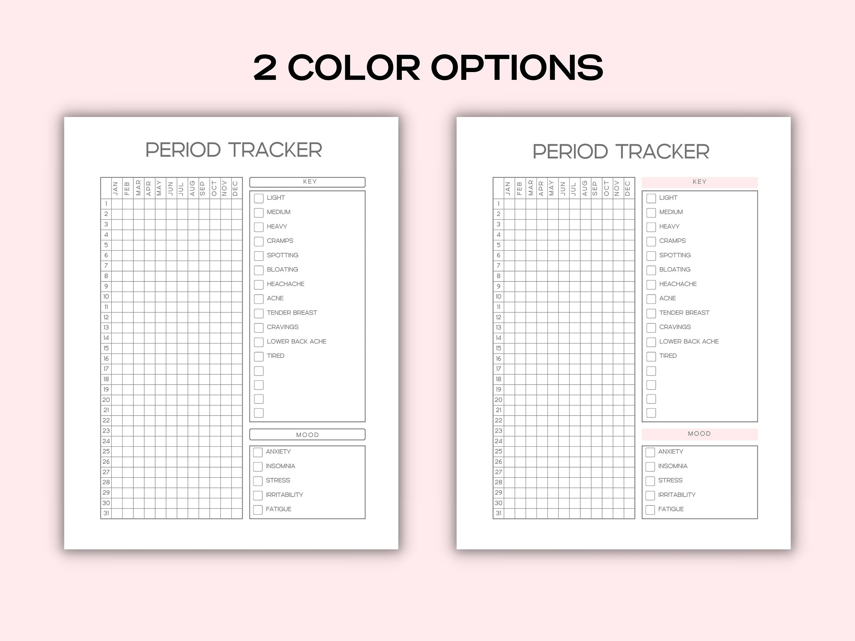 Period Tracker I Menstruation Tracker I First Period Gift I Menstrual cycle I moon cycle tracker I yearly period