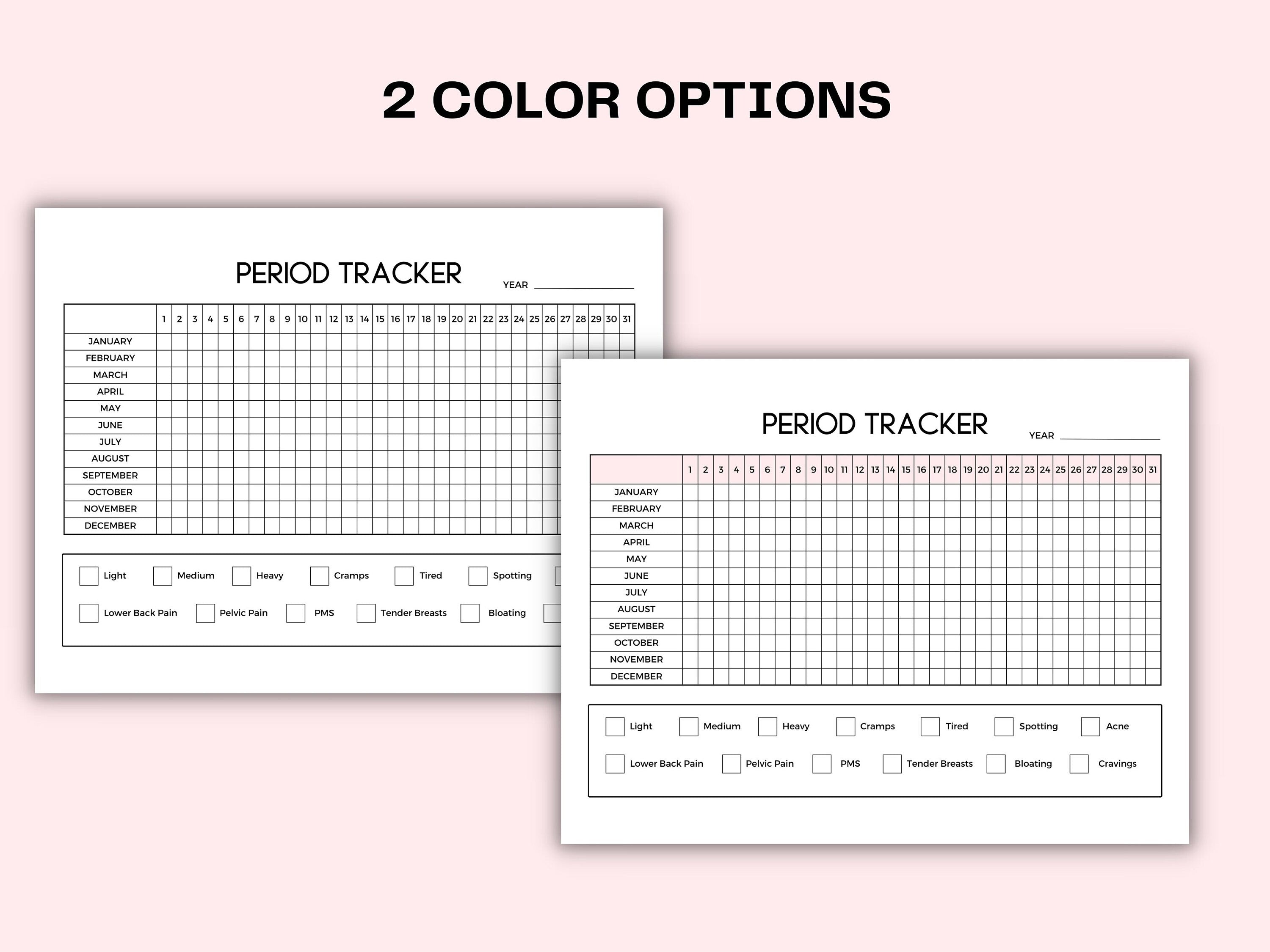 Period Tracker I Menstruation Tracker I First Period Gift I Menstrual cycle I moon cycle tracker I yearly period