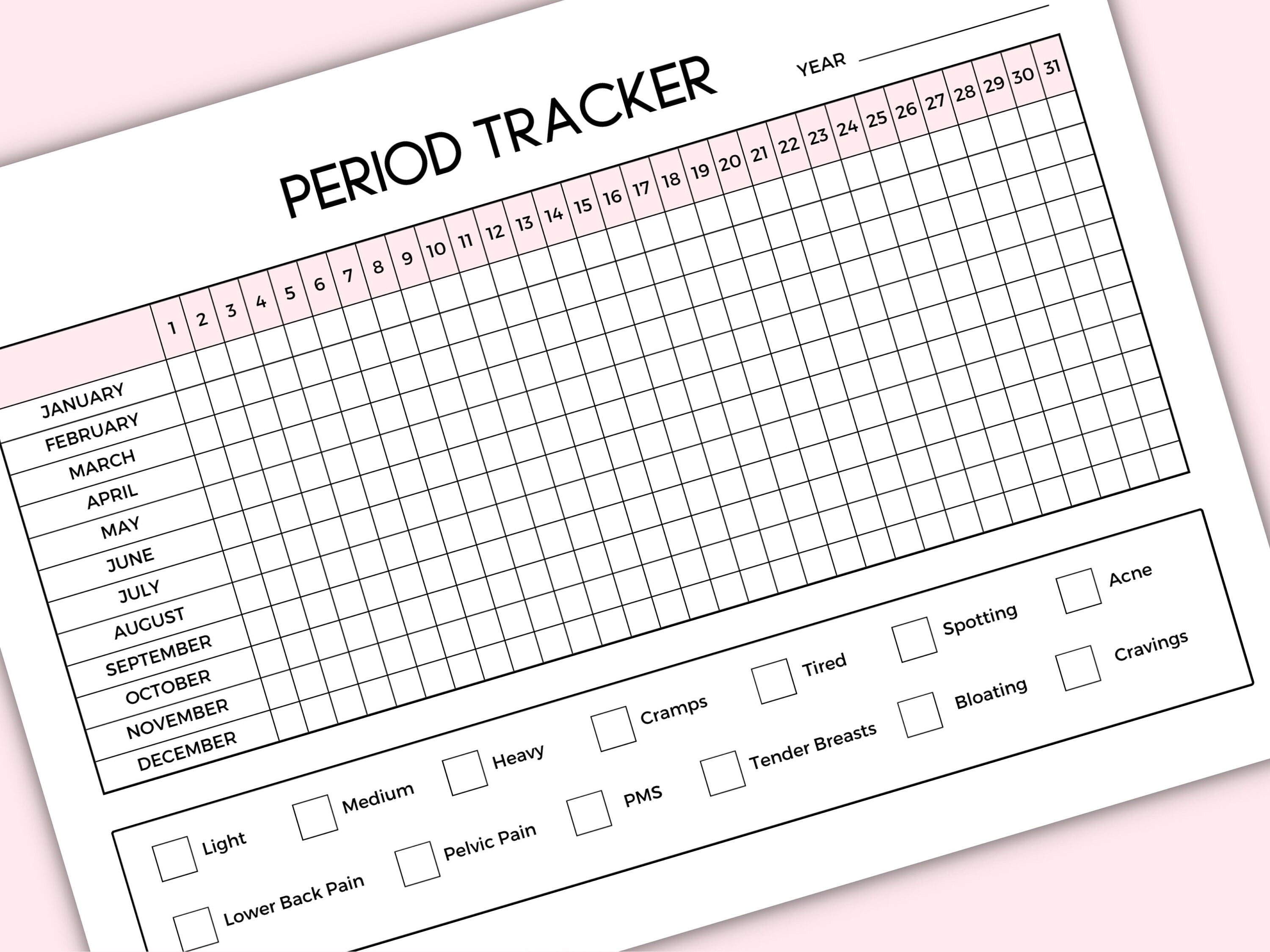 Period Tracker I Menstruation Tracker I First Period Gift I Menstrual cycle I moon cycle tracker I yearly period