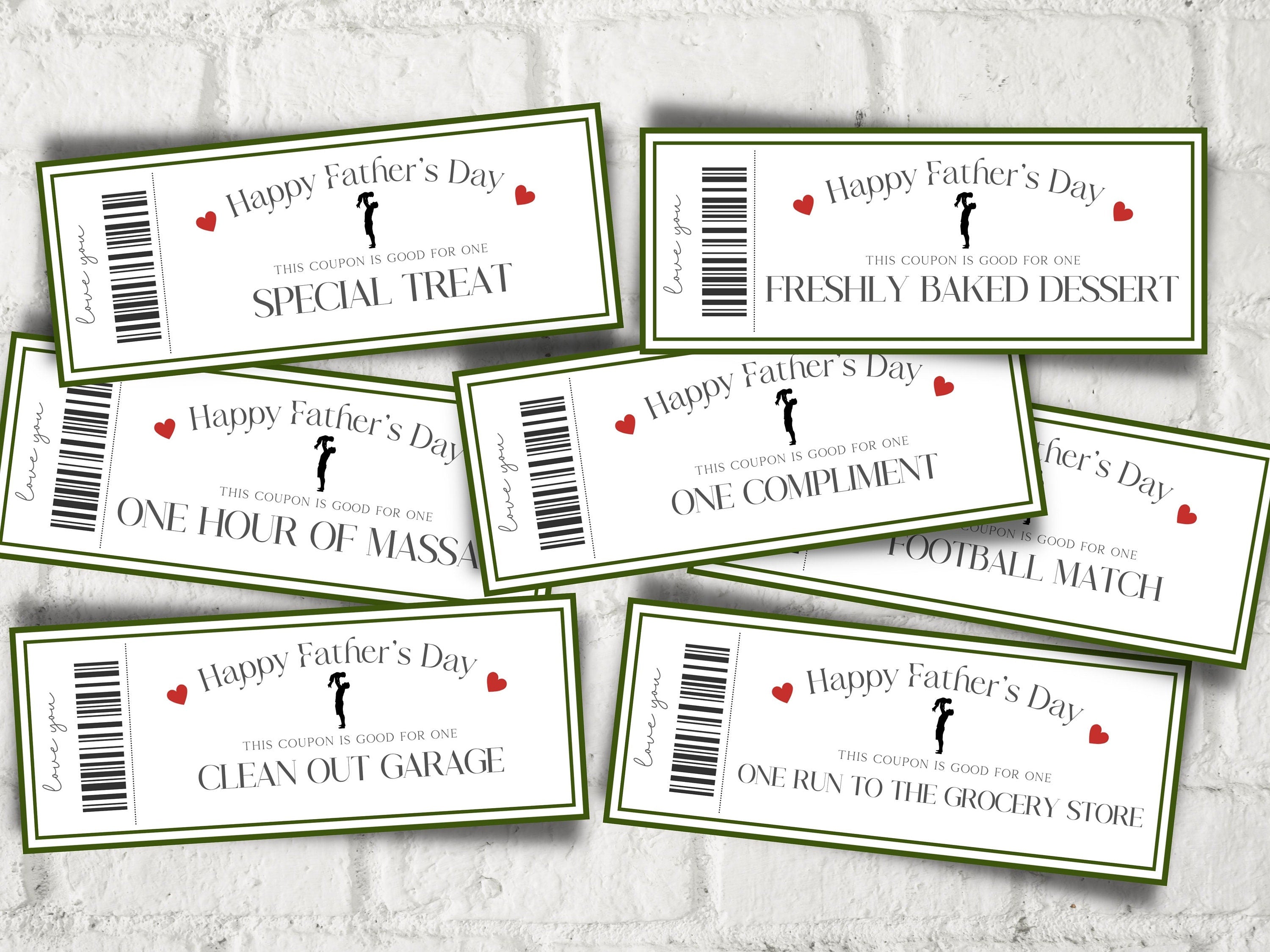 Father's Day Coupons I Printable Coupons I Daddy Coupon Book I Gift for Dad I Gift for Daddy I personalized father I Last minute gift 003-Mother's/Father'sDay -TheHustlingCatLady-Templates