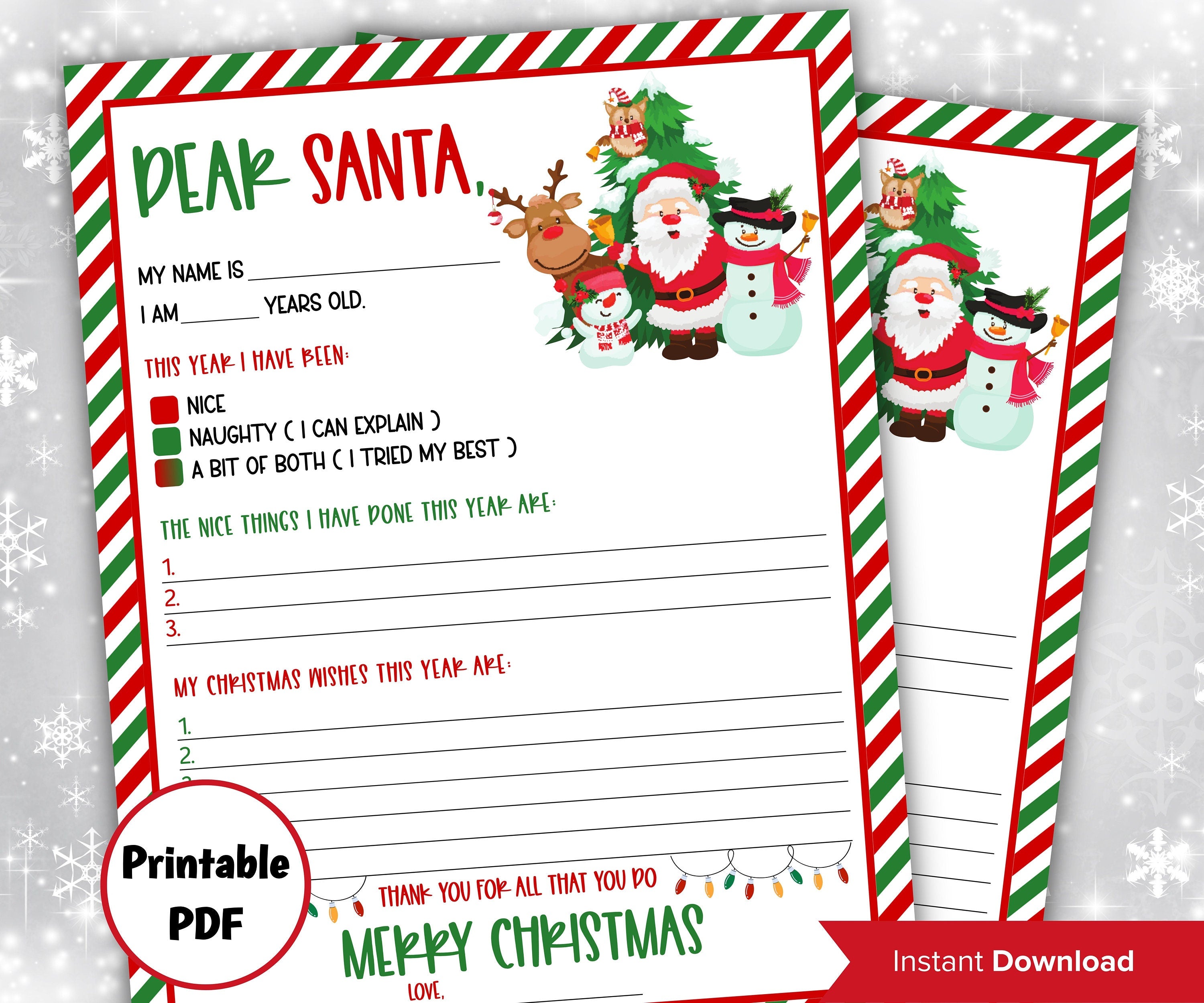 Secret Santa Template Letters