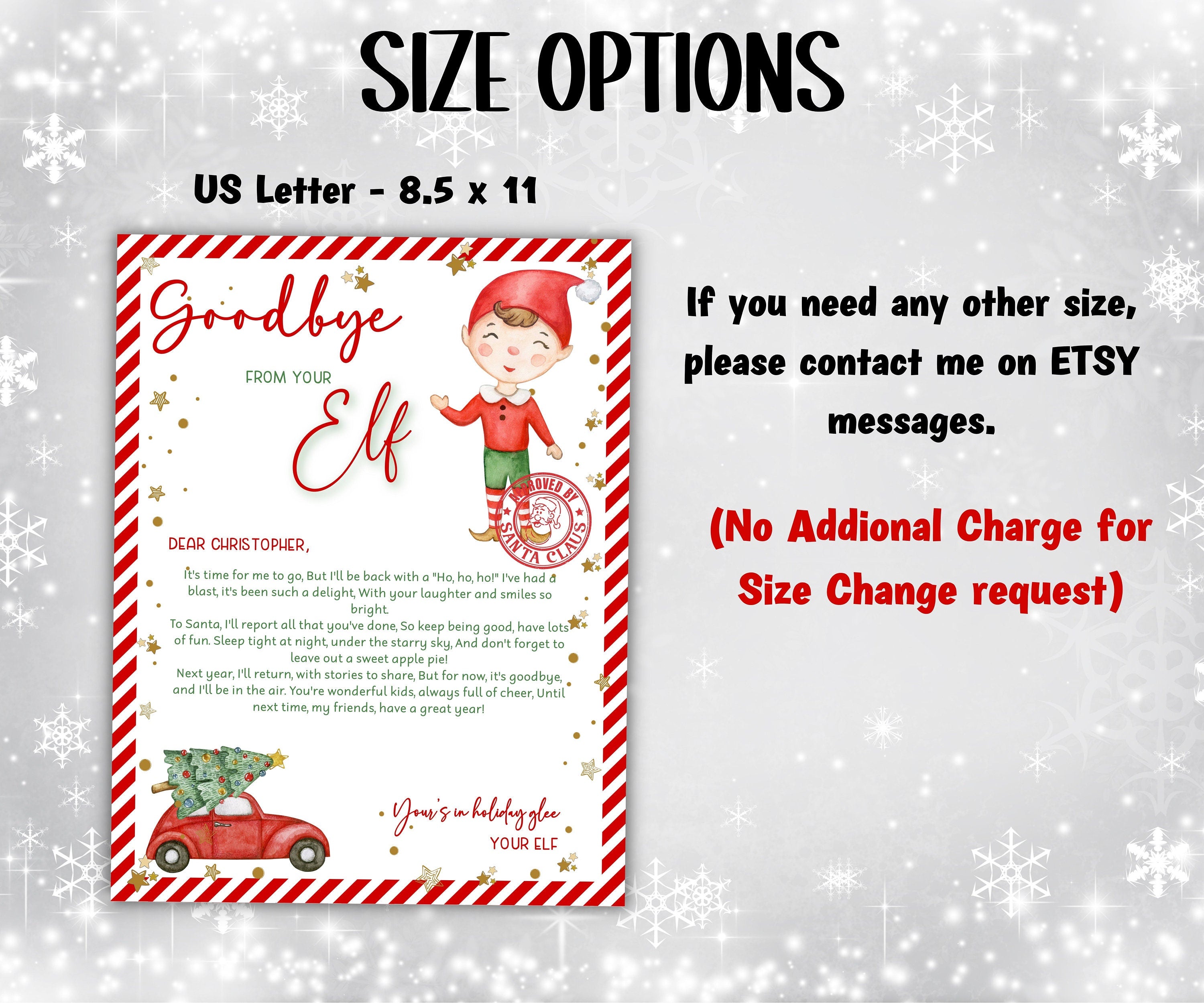 Elf arrival letter, elf return letter, elf goodbye letter, Letter from Elf pack, Elf is back letter, Canva Template, Elf Mail Label notes-Christmas -TheHustlingCatLady-Calendars & Planners