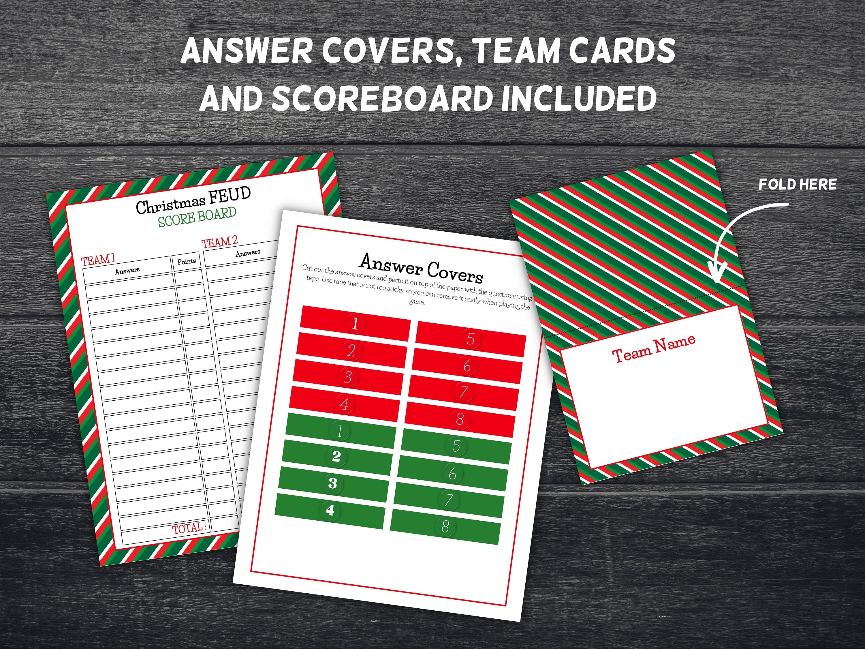Friendly Family Feud Quiz | Holiday Friendly Feud Game | Christmas Feud | Printable Christmas Game | Fun Christmas Game | Christmas Trivia-Christmas -TheHustlingCatLady-Party Games