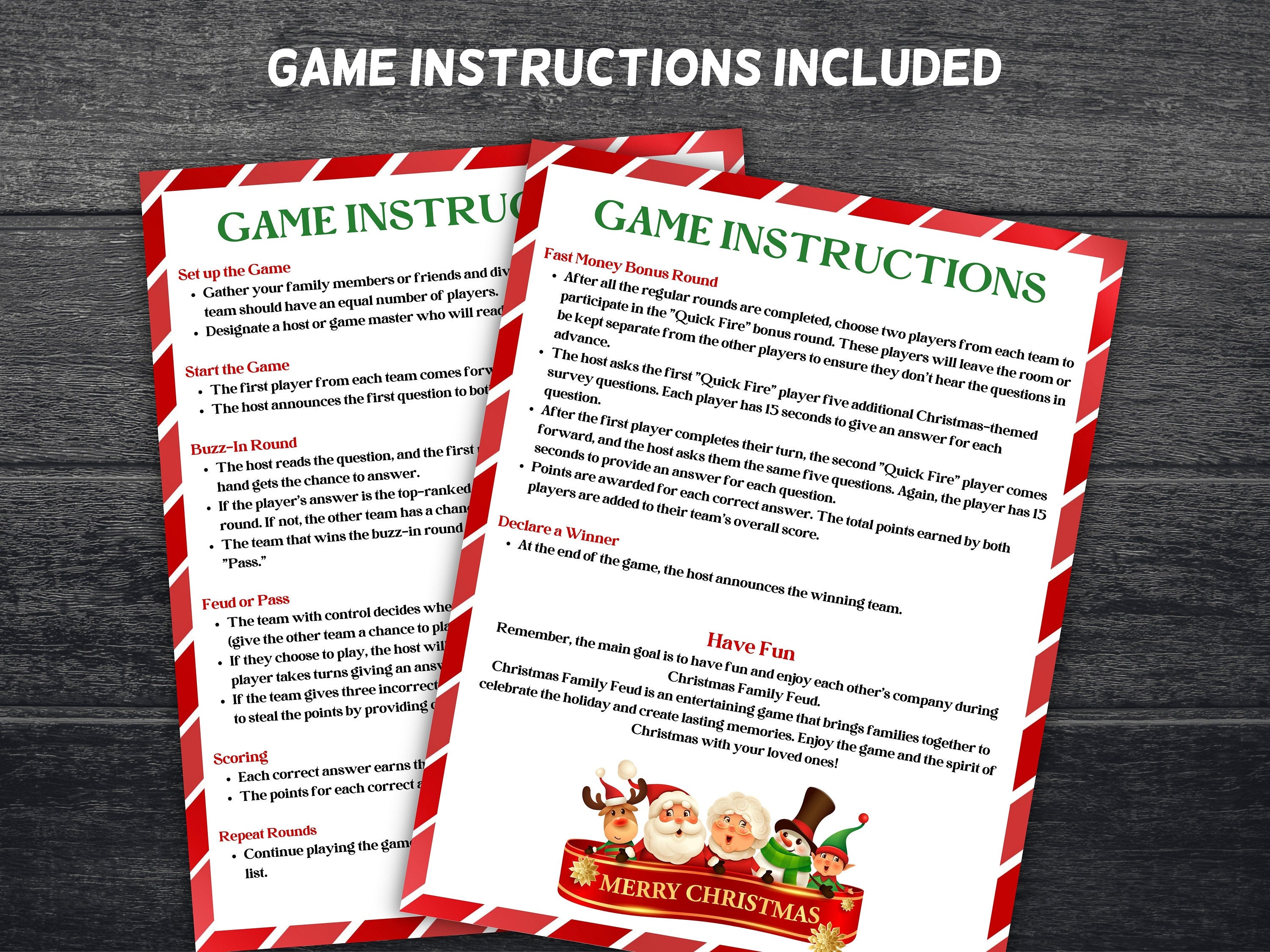 Christmas Friendly Feud Game | Holiday Party Games | Printable Christmas Family Feud Game | Christmas Trivia | Family Feud Quiz-Christmas -TheHustlingCatLady-Party Games