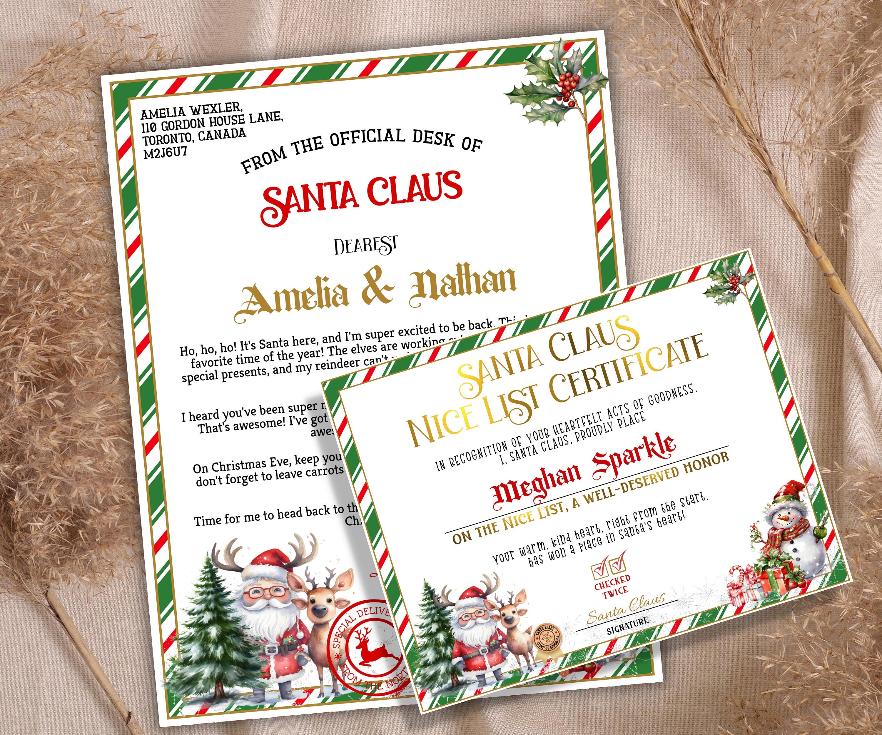 Stocking Stuffer I Custom Santa Letter | Editable Santa Letter | Official Santa Mail | Handwritten I letter I North Pole Mail Edit in Corjl-Christmas -TheHustlingCatLady-Party Games