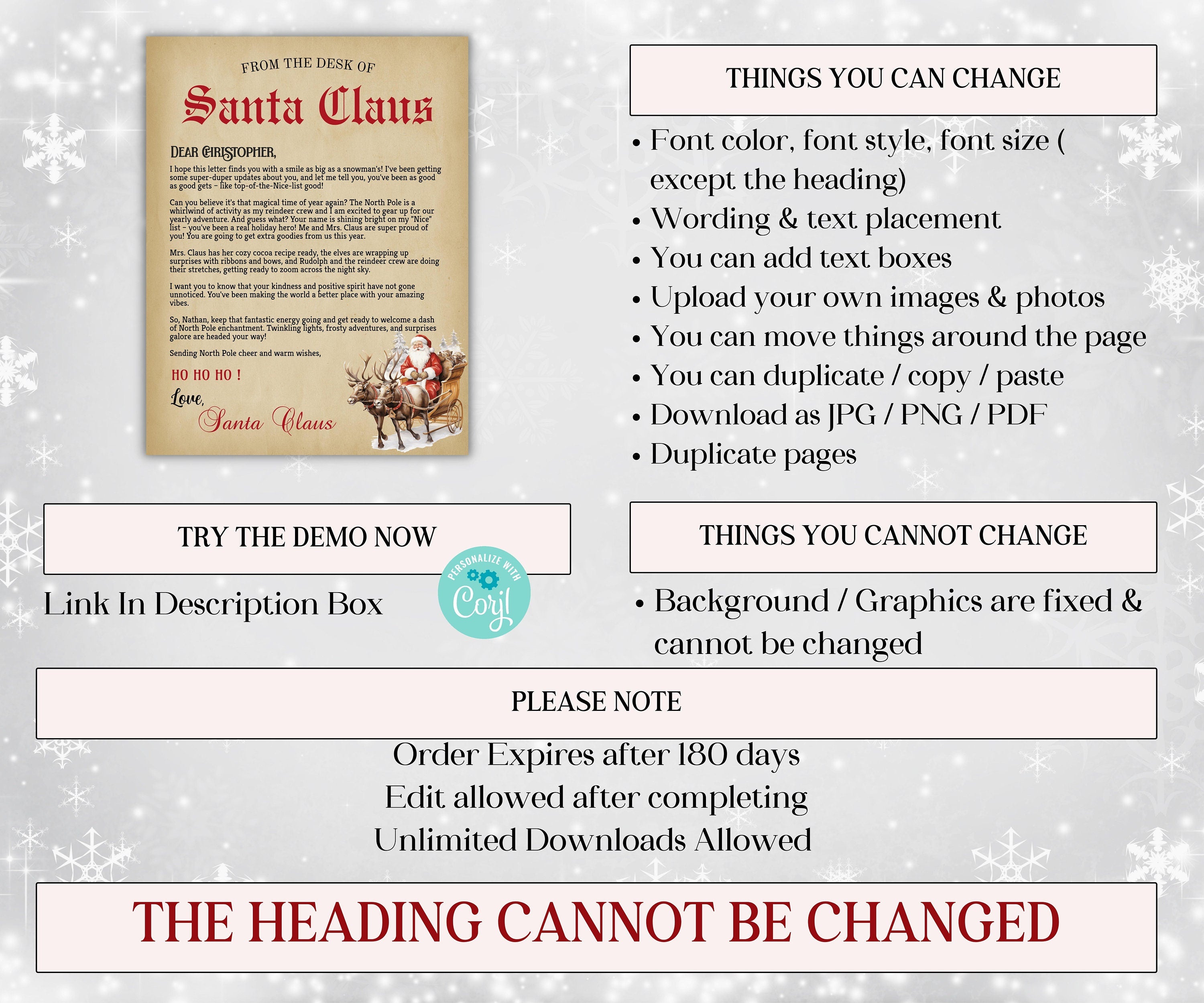 Vintage Personalized Letters From Santa | Holiday Santa Claus Letter | North Pole Letter | Christmas Letter | Editable Santa Letter-Christmas -TheHustlingCatLady-Party Games