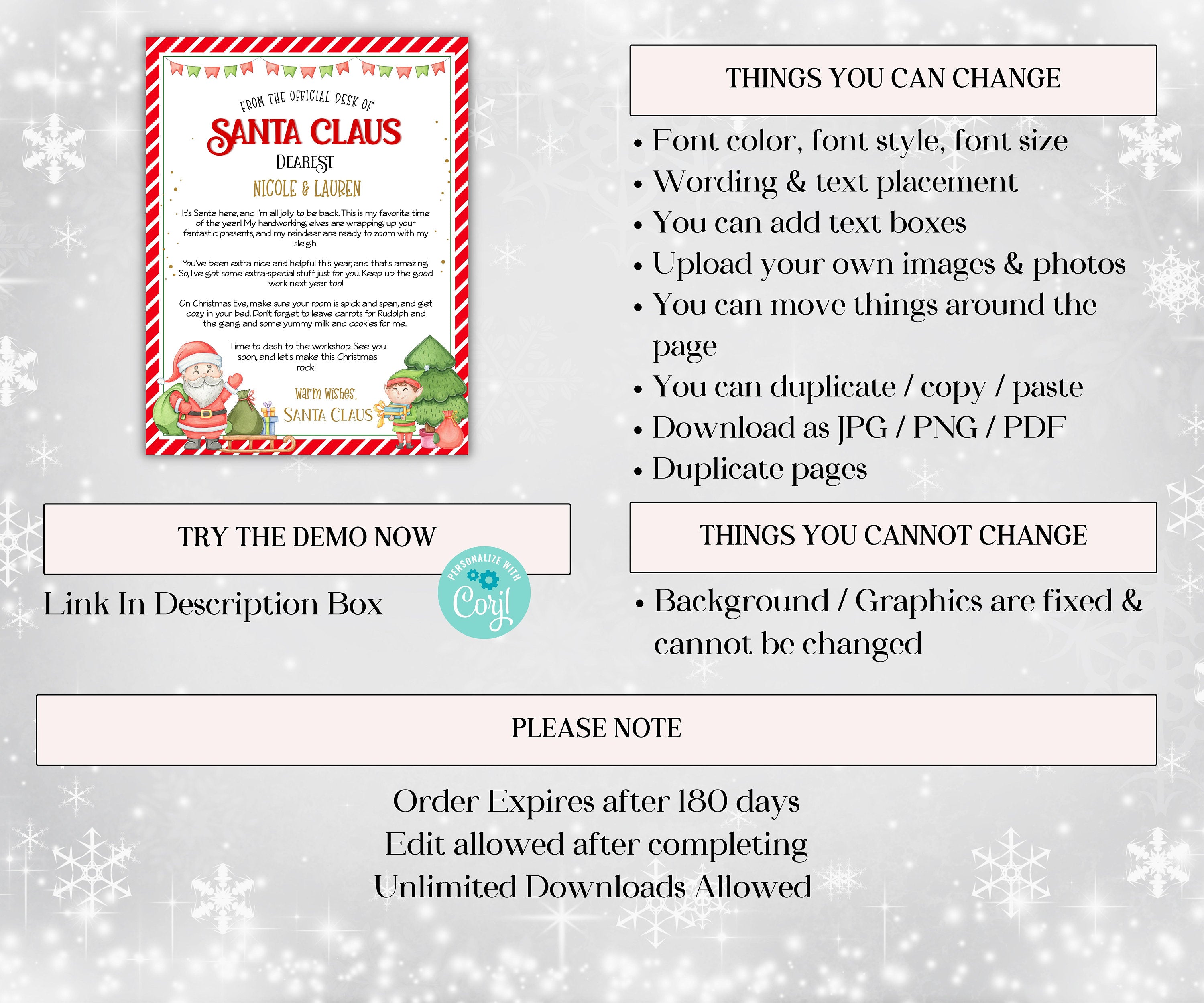 Santa Personalized Letters | Santa Claus Letter | North Pole Letter | Christmas Letter | Editable Santa Letter I Holiday santa letter-Christmas -TheHustlingCatLady-Party Games