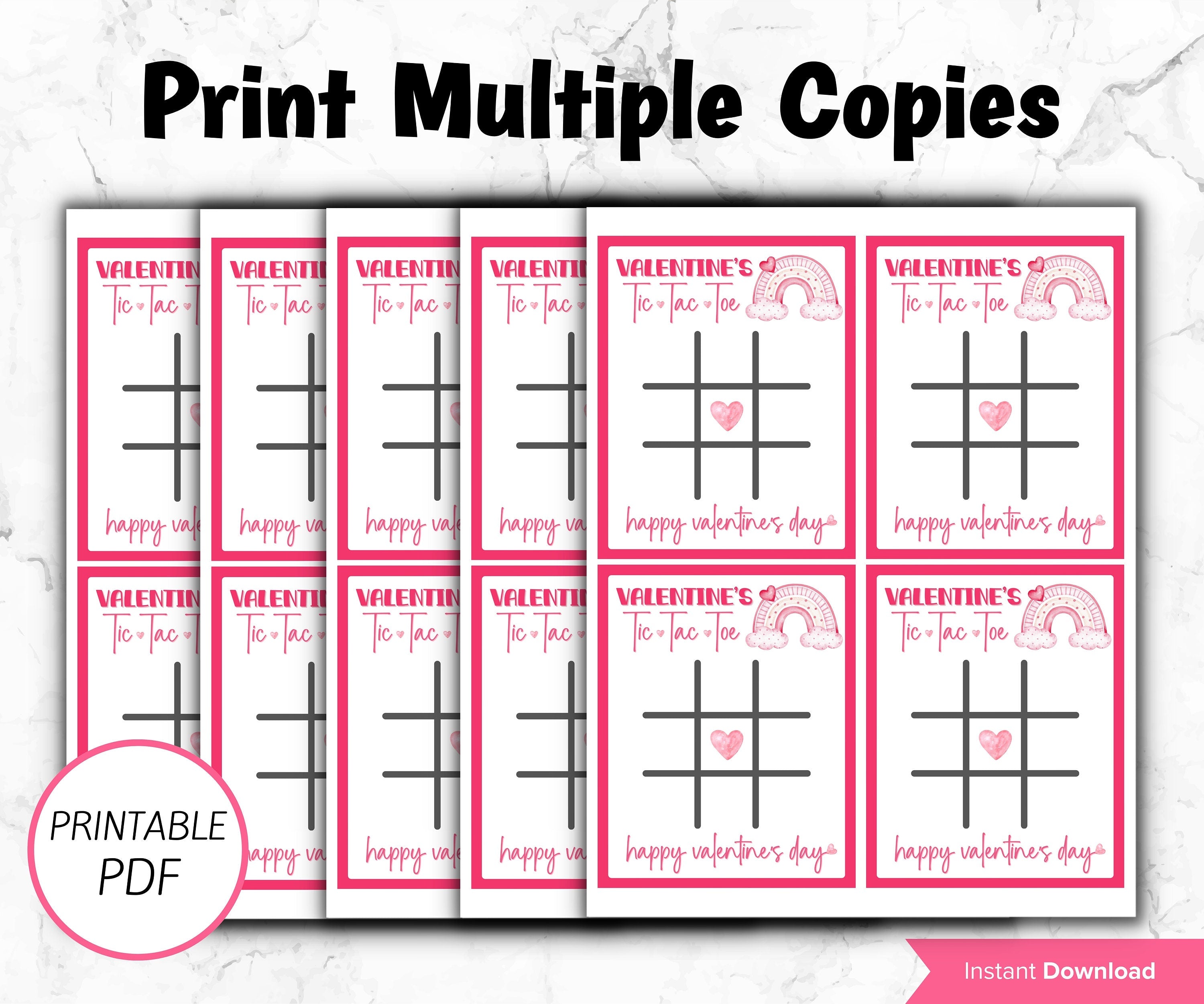 Tic Tac Toe Valentine | Xoxo Tags | Teacher Classroom School Kids Gift | Classroom Valentines | Easy School Game | Tic-Tac-Toe Valentine tag