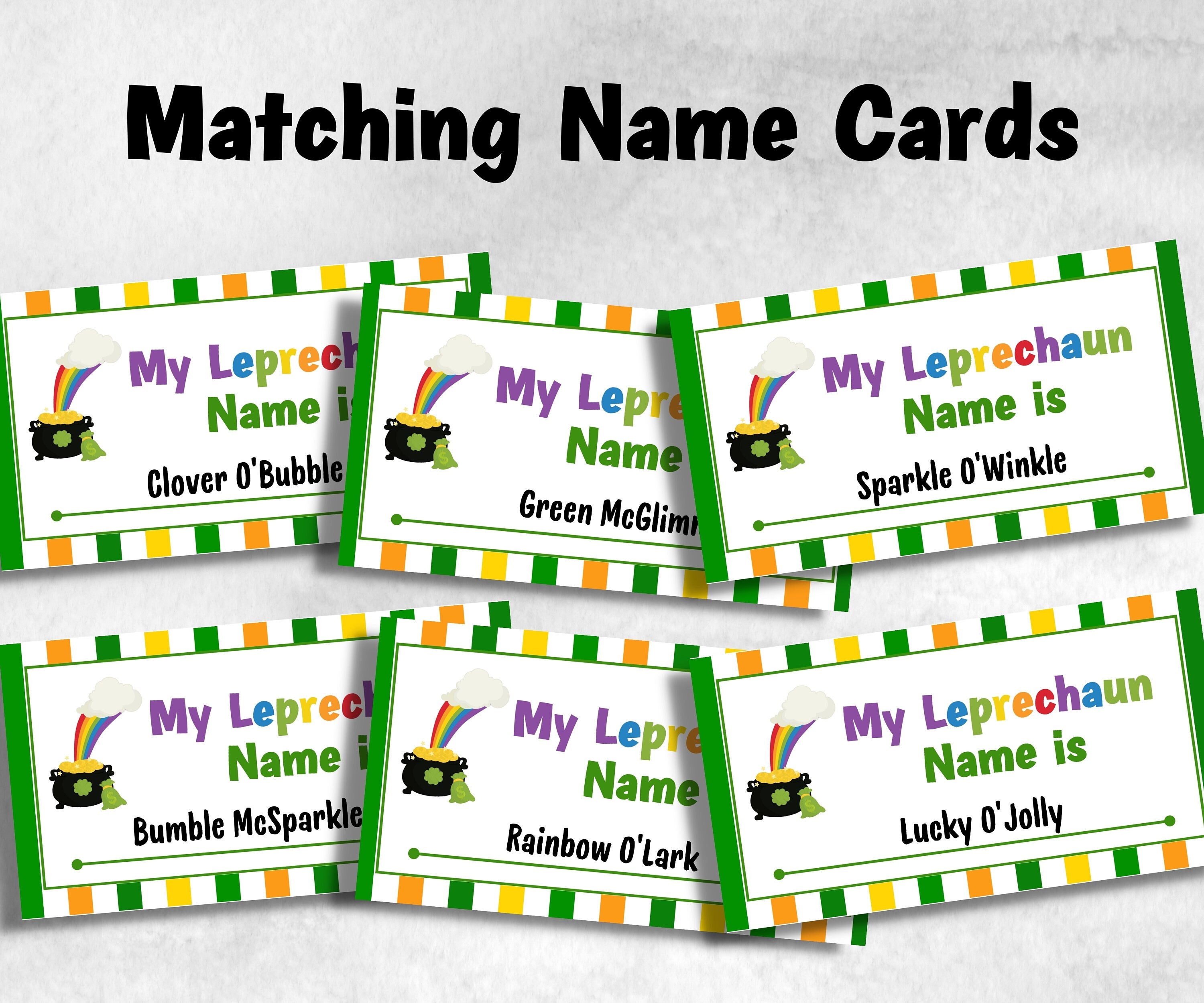 Leprechaun name tag game, Leprechaun name board sign, Leprechaun name generator, What's Your Leprechaun name, St Patricks Day Games-St.Patricks Day -TheHustlingCatLady-Stickers, Labels & Tags