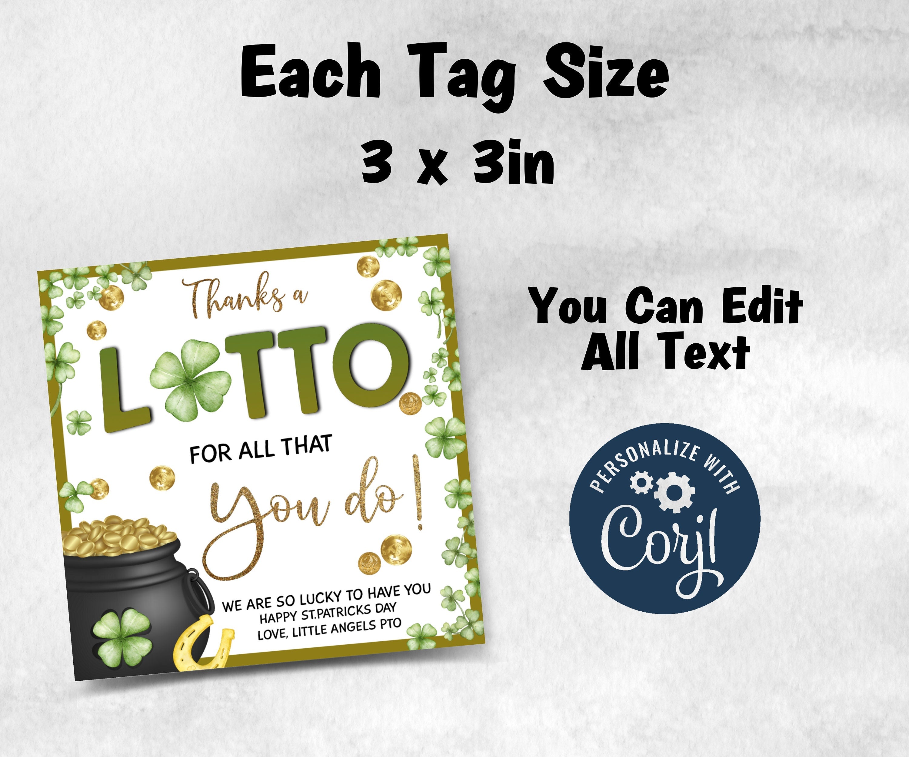 Boss St. Patrick' Pop By | Thanks A Lotto For All That You Do | St. Patrick'S Day Appreciation Gift Tag, Staff Appreciation I Employee team-St.Patricks Day -TheHustlingCatLady-Stickers, Labels & Tags