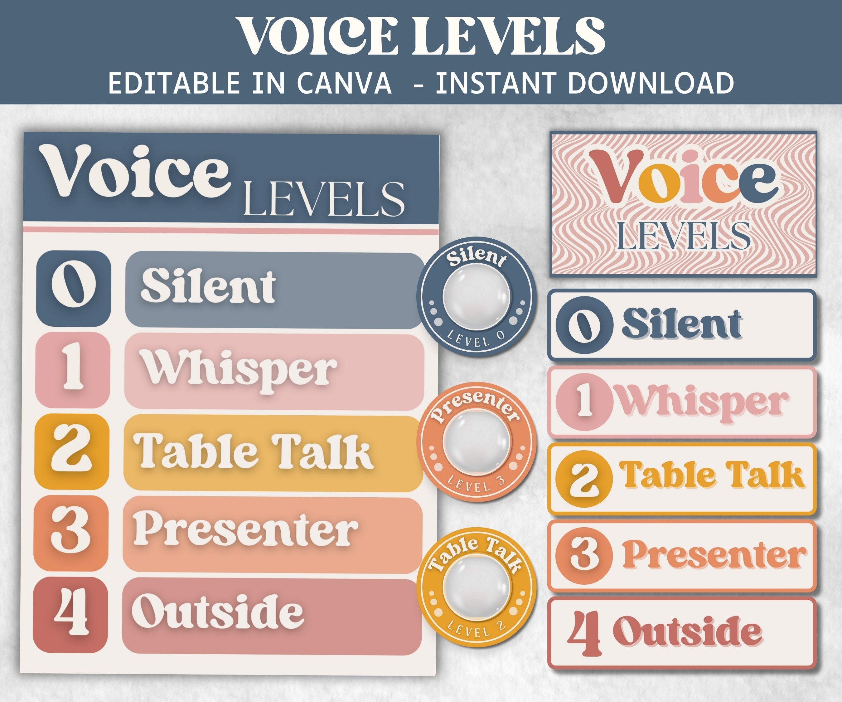Classroom management bundle, Think Posters, Voice Levels, Meet the teacher, Growth Mindset, Calming Corner, Classroom Newsletter, Boho class