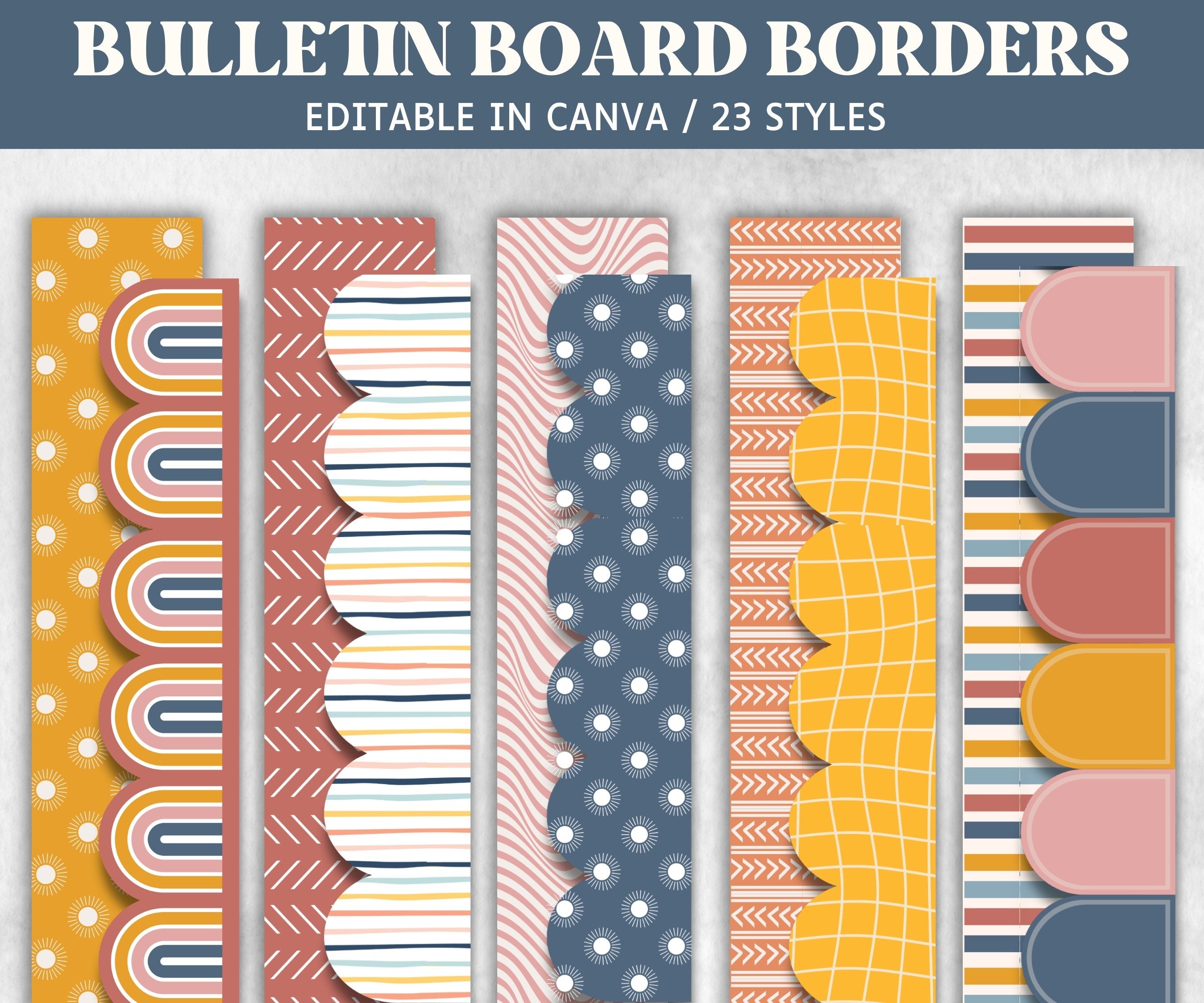 Printable Bulletin Board Borders Trims Halloween/Holiday Straight