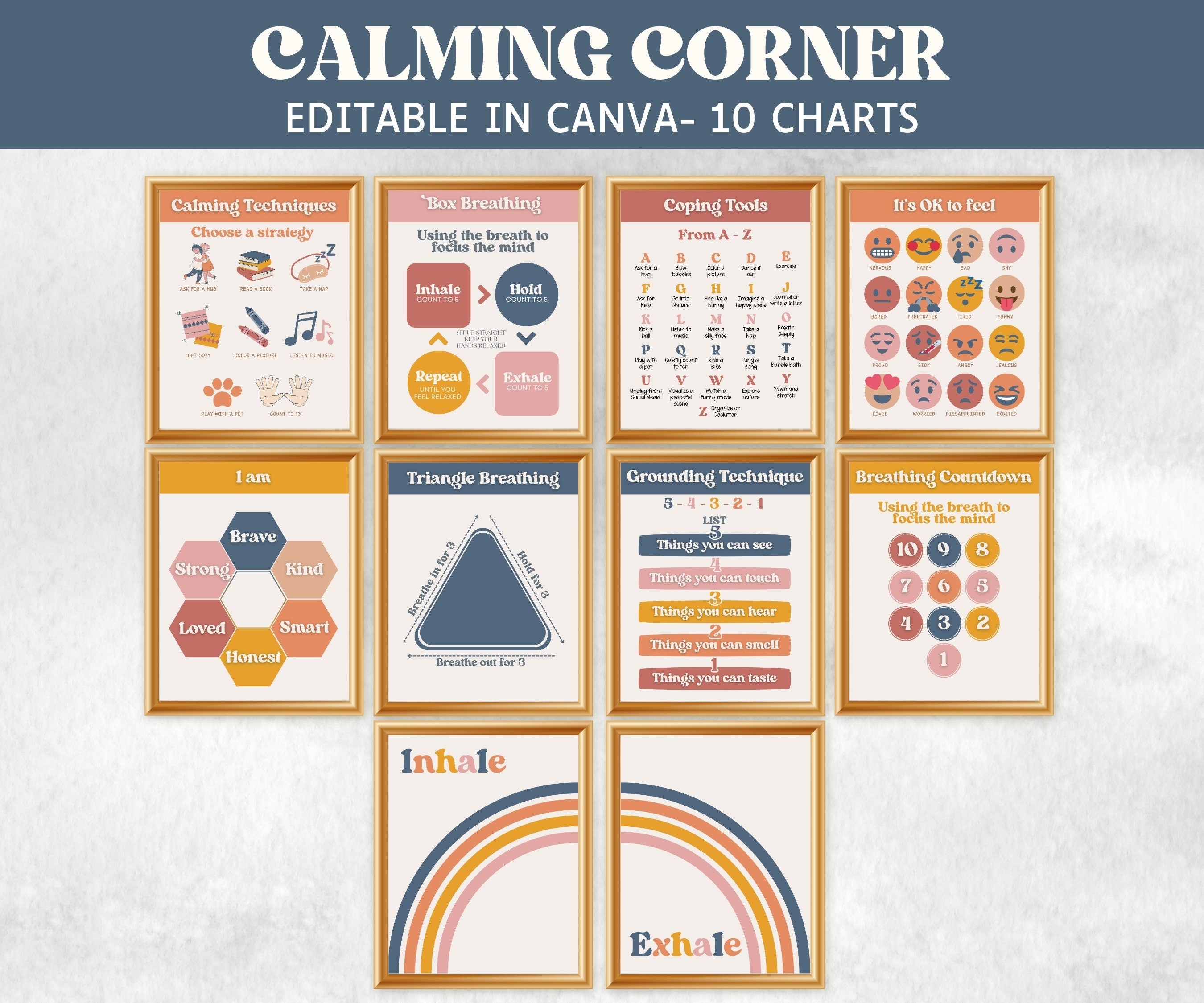 Classroom management bundle, Think Posters, Voice Levels, Meet the teacher, Growth Mindset, Calming Corner, Classroom Newsletter, Boho class