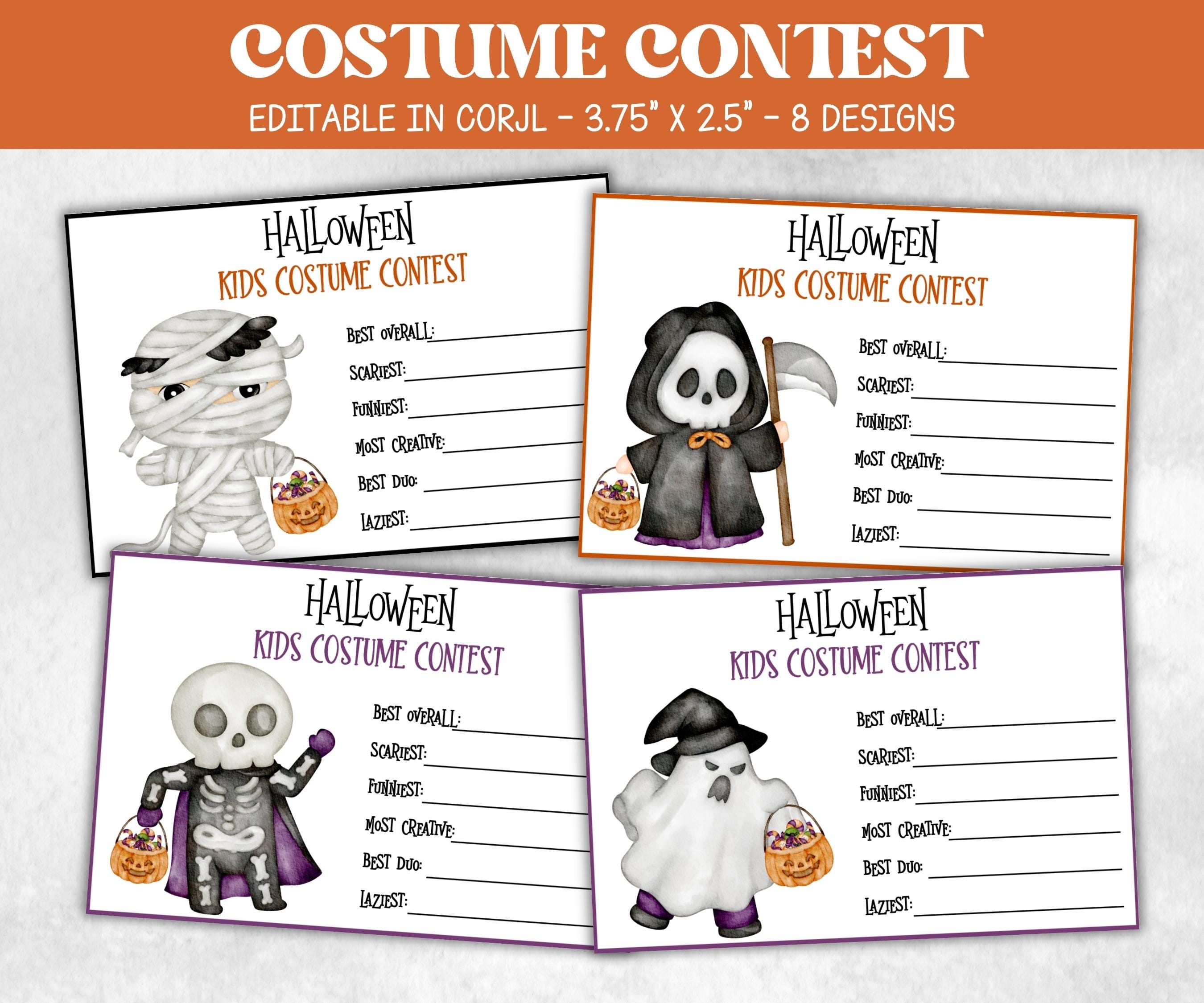 costume competition ballot, halloween contest, pumpkin carving