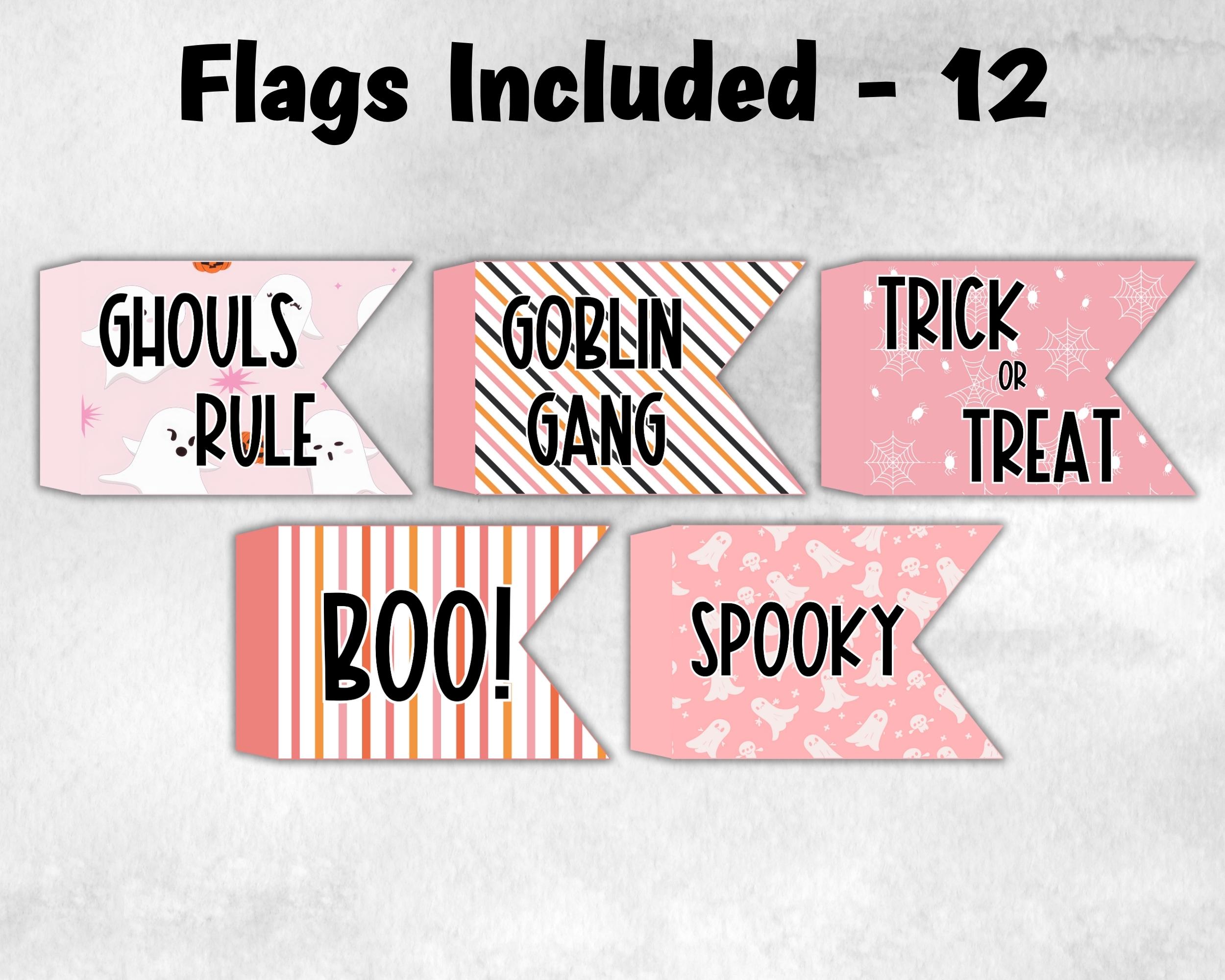 Hey Boo Halloween Flag, Child Play Wand, Halloween Photo Prop, Halloween Printable Flag, Wand, Kids Halloween Party, Trick or treat Wand-New Listings -TheHustlingCatLady-Garlands, Flags & Bunting