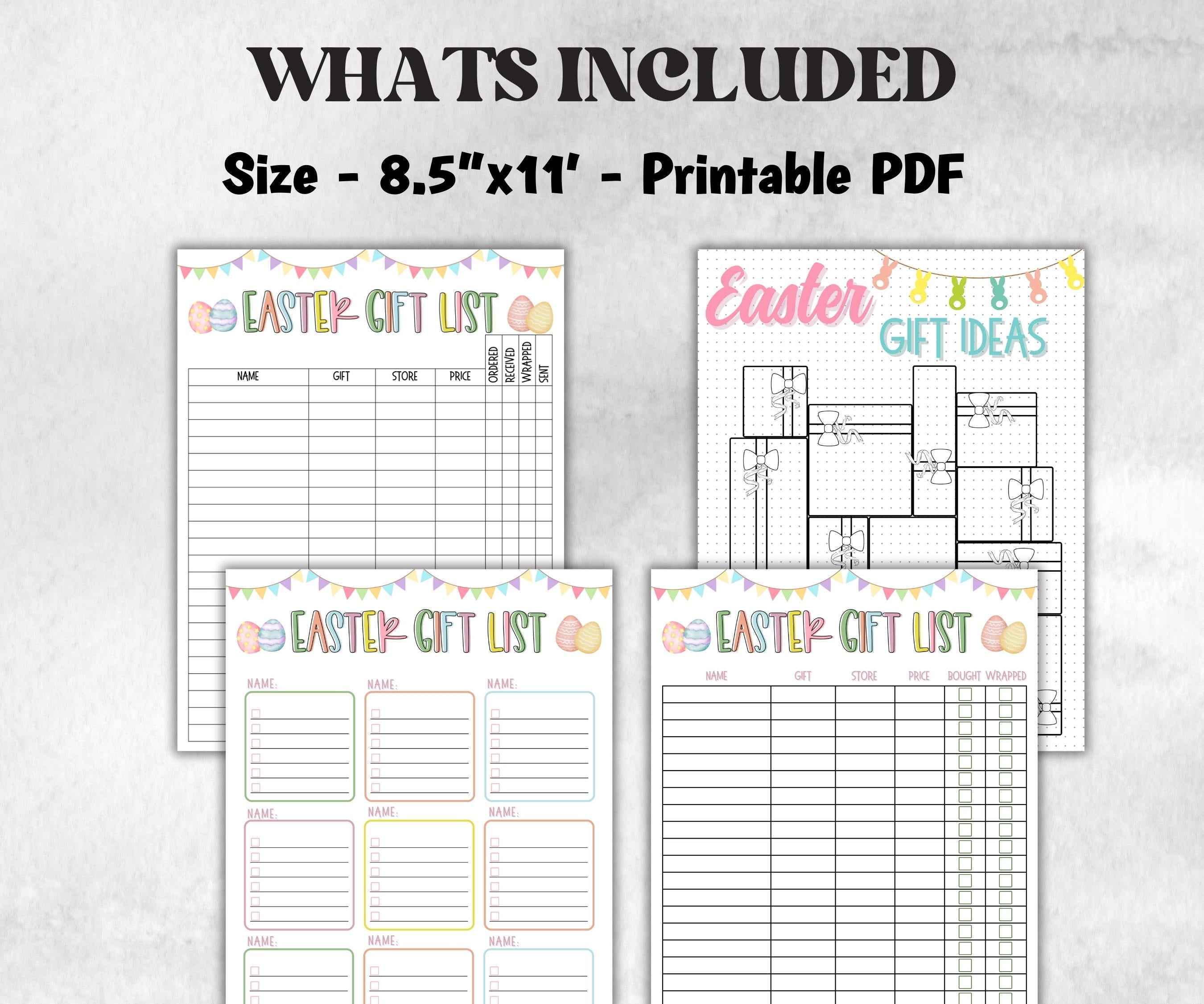 Easter Shopping List for kids, Printable Easter Gift List, Holiday Shopping Budget Tracker, Printable Checklist, Gift Tracker and Planner-Easter -TheHustlingCatLady-Party Games
