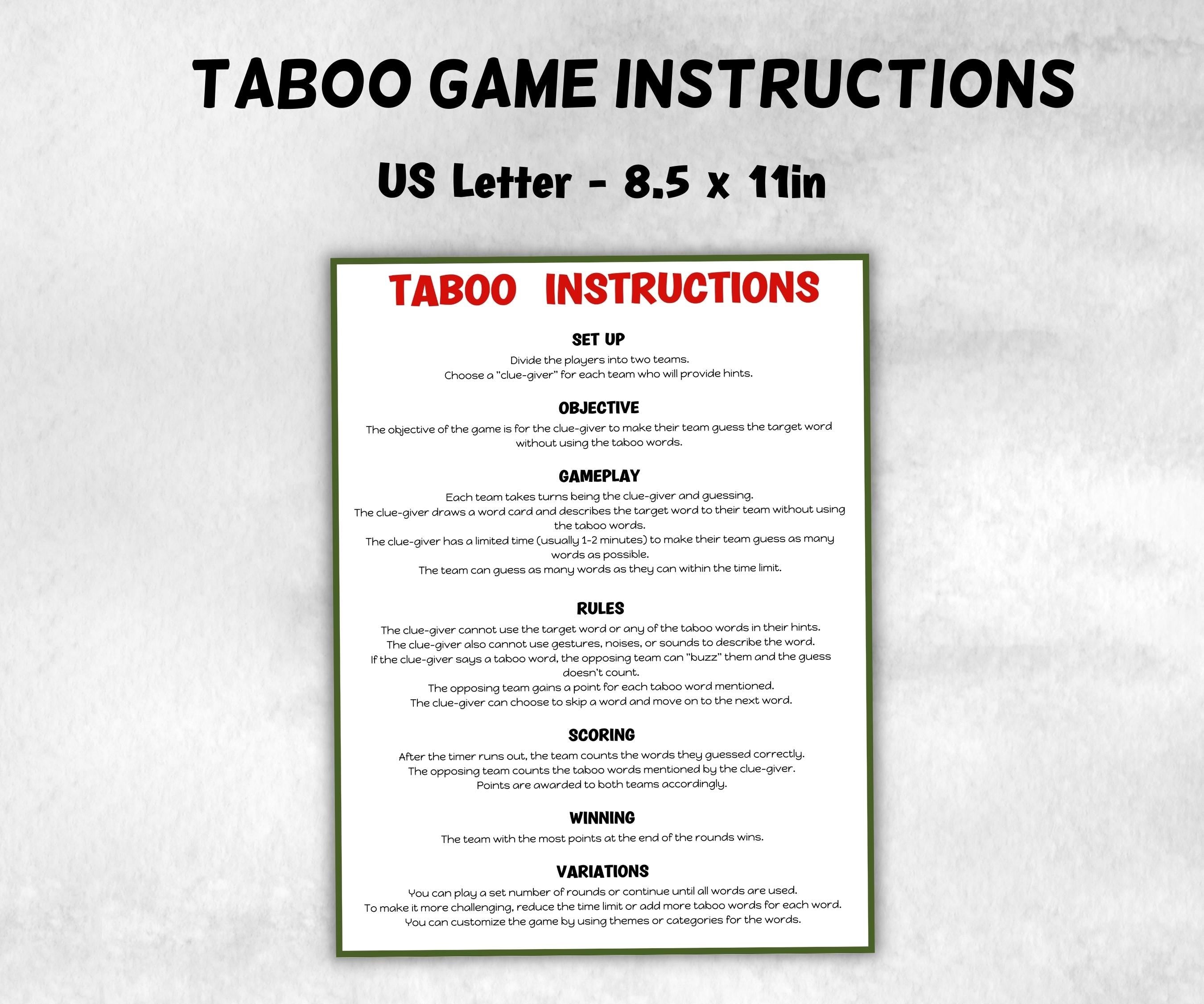 St. Patrick's Day Taboo Game-St.Patricks Day -TheHustlingCatLady-Party Games