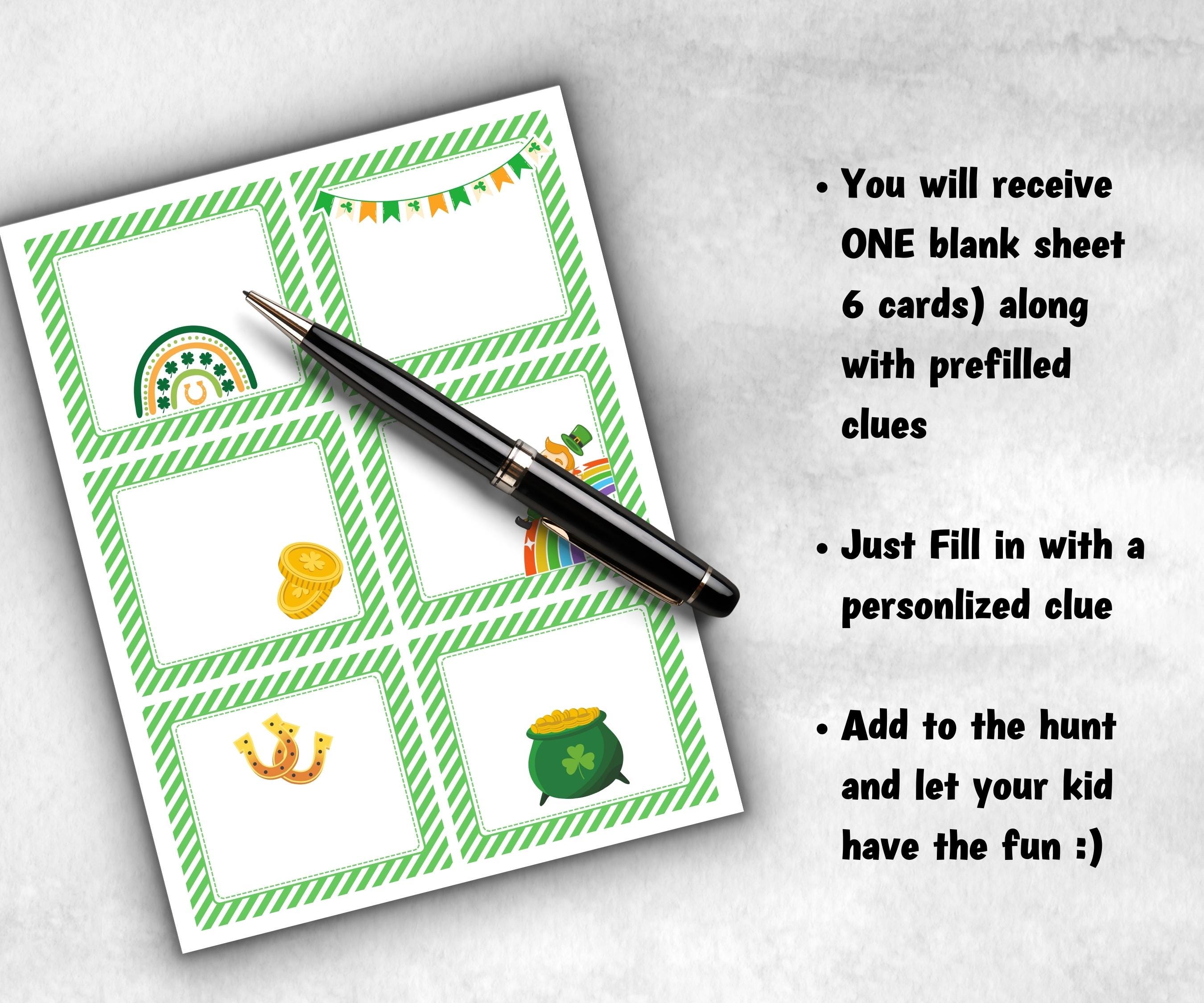St. Patrick's Day Outdoor Scavenger Hunt, Leprechaun Scavenger, Pot of Gold Activity, Treasure Hunt Clues, Kids Teen Game, St. Paddy’s Fun-St.Patricks Day -TheHustlingCatLady-Party Games