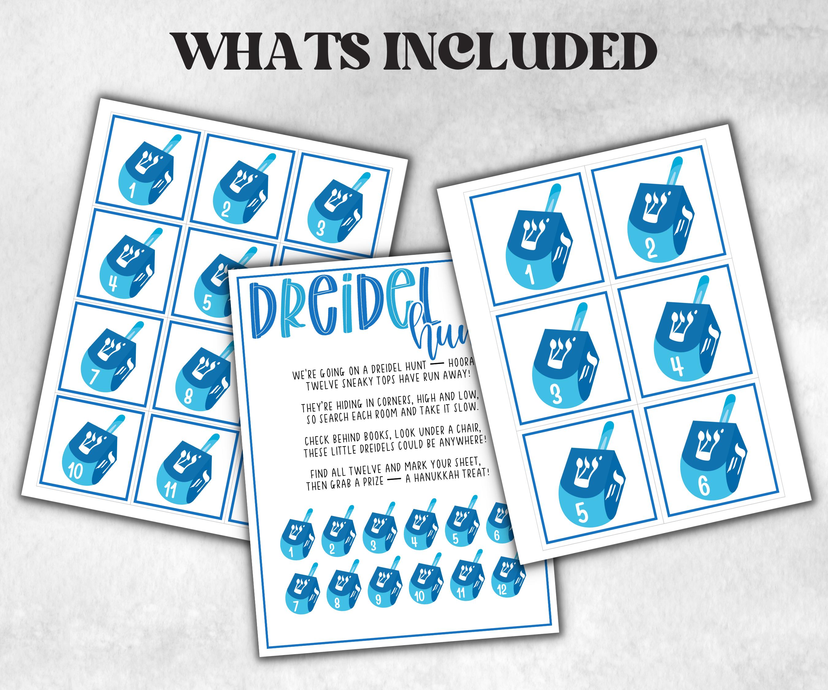 Dreidel Scavenger Hunt, Exciting Interactive Hanukkah Game for Kids, Printable Family Activity Adventure, Dreidel Race, Find the Dreidel-Sports Printables -TheHustlingCatLady-Party Games