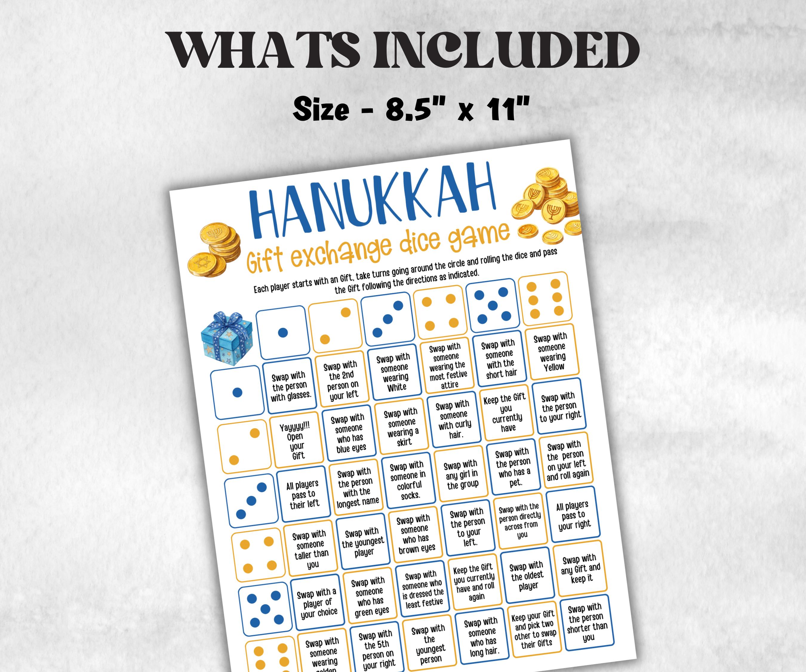 Hanukkah Gift, Fun Dice Exchange, Unique Holiday Celebration, Family Fun, Group Gift Game, Present Exchange, Church Gift Swap, Gift Exchange-Sports Printables -TheHustlingCatLady-Party Games