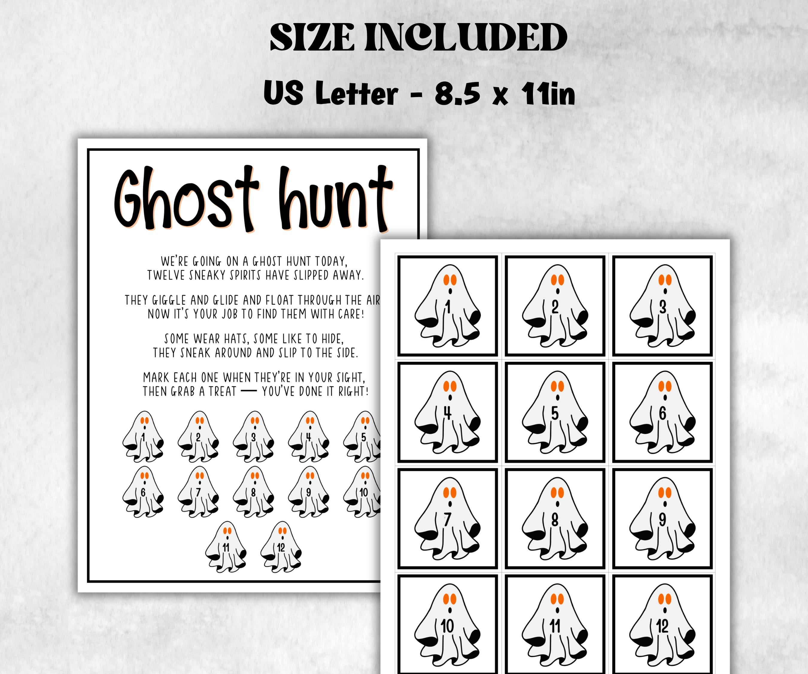 Halloween Ghost Scavenger Hunt, Kids Halloween Ghost theme party, Ghost Birthday Party game, Spooky Party Game, Find the Ghost party games-Halloween Printables -TheHustlingCatLady-Party Games
