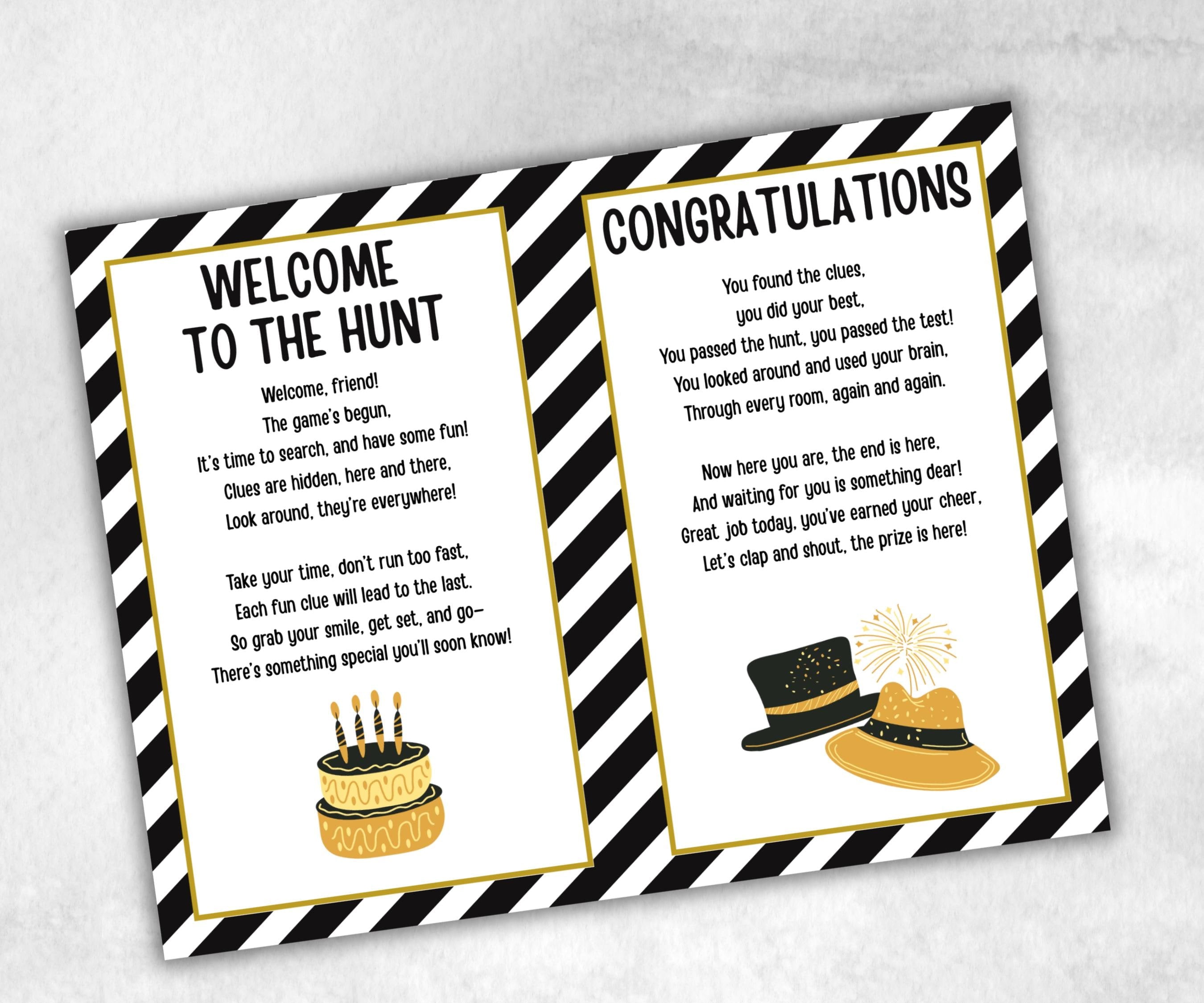 Indoor Treasure Hunt Kids, New Years Eve, Printable New Year Party Games, New Year Activity, New Year Scavenger, Nye Treasure Hunt Clues-New Year's -TheHustlingCatLady-Party Games