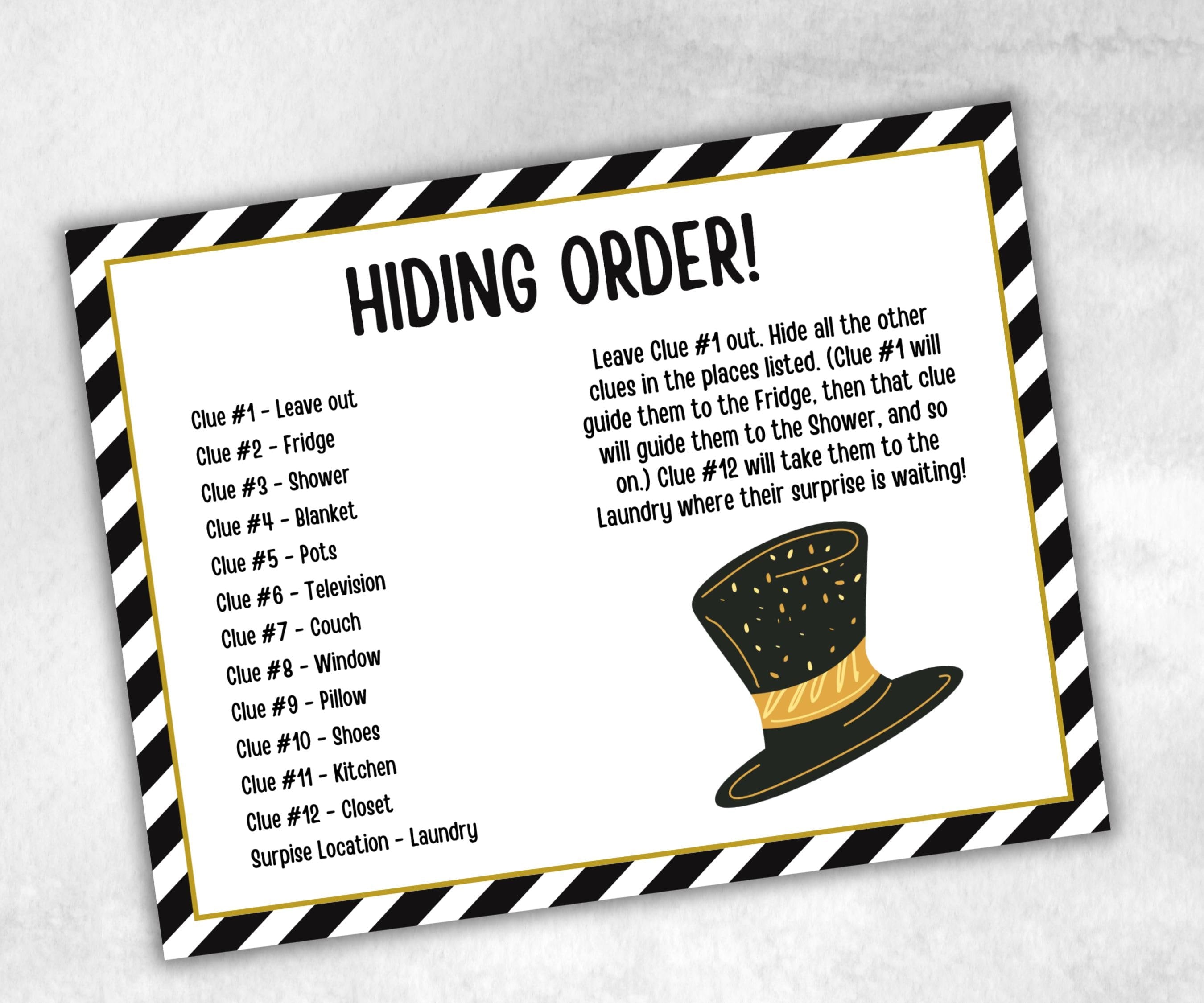 Indoor Treasure Hunt Kids, New Years Eve, Printable New Year Party Games, New Year Activity, New Year Scavenger, Nye Treasure Hunt Clues-New Year's -TheHustlingCatLady-Party Games