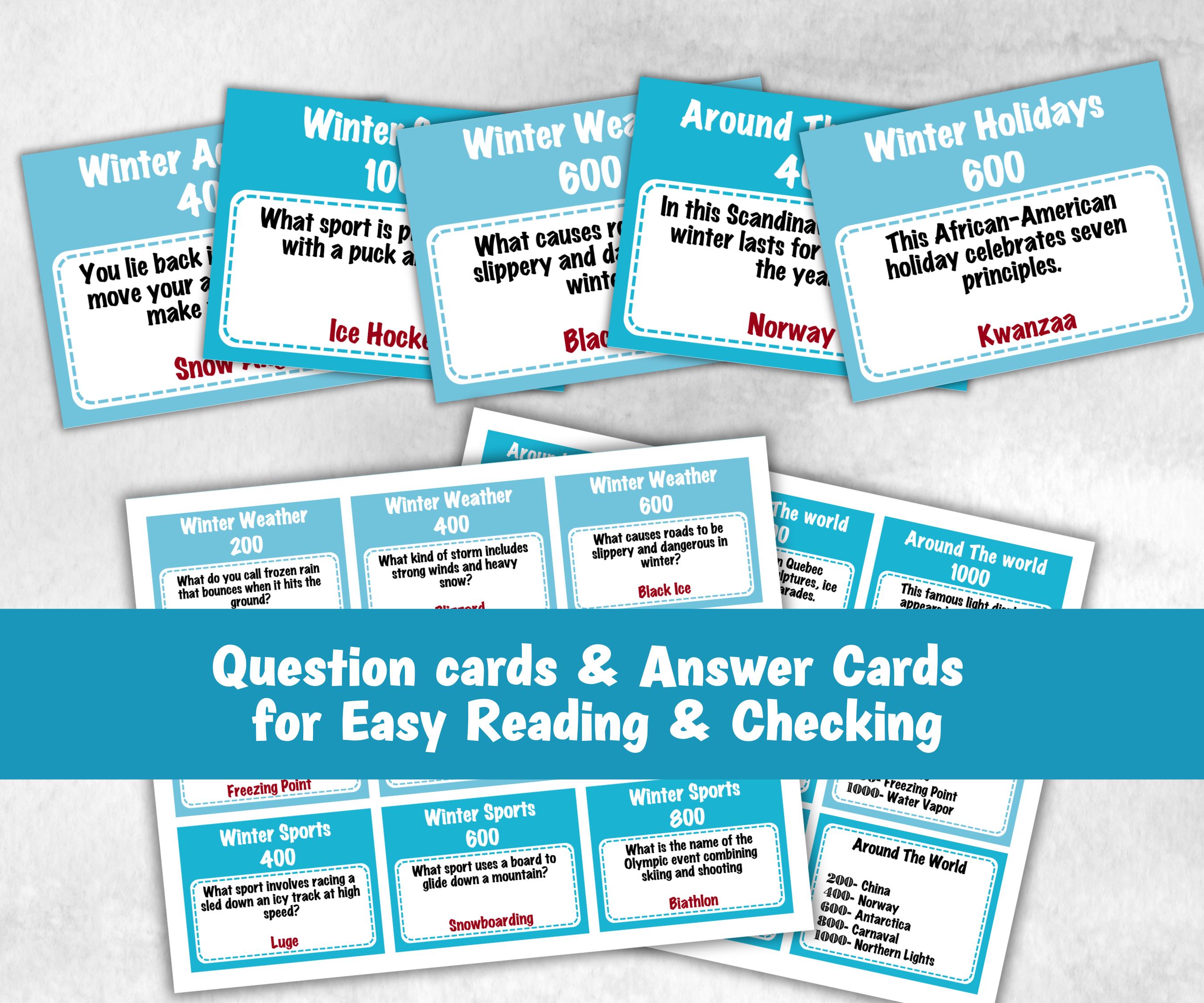 Winter Holiday Jeoparty Trivia Game, Fun Family Activity, Holiday Quiz, Holiday Party Challenge, Holiday, Festive Quiz, Group word Game-Christmas -TheHustlingCatLady-Party Games