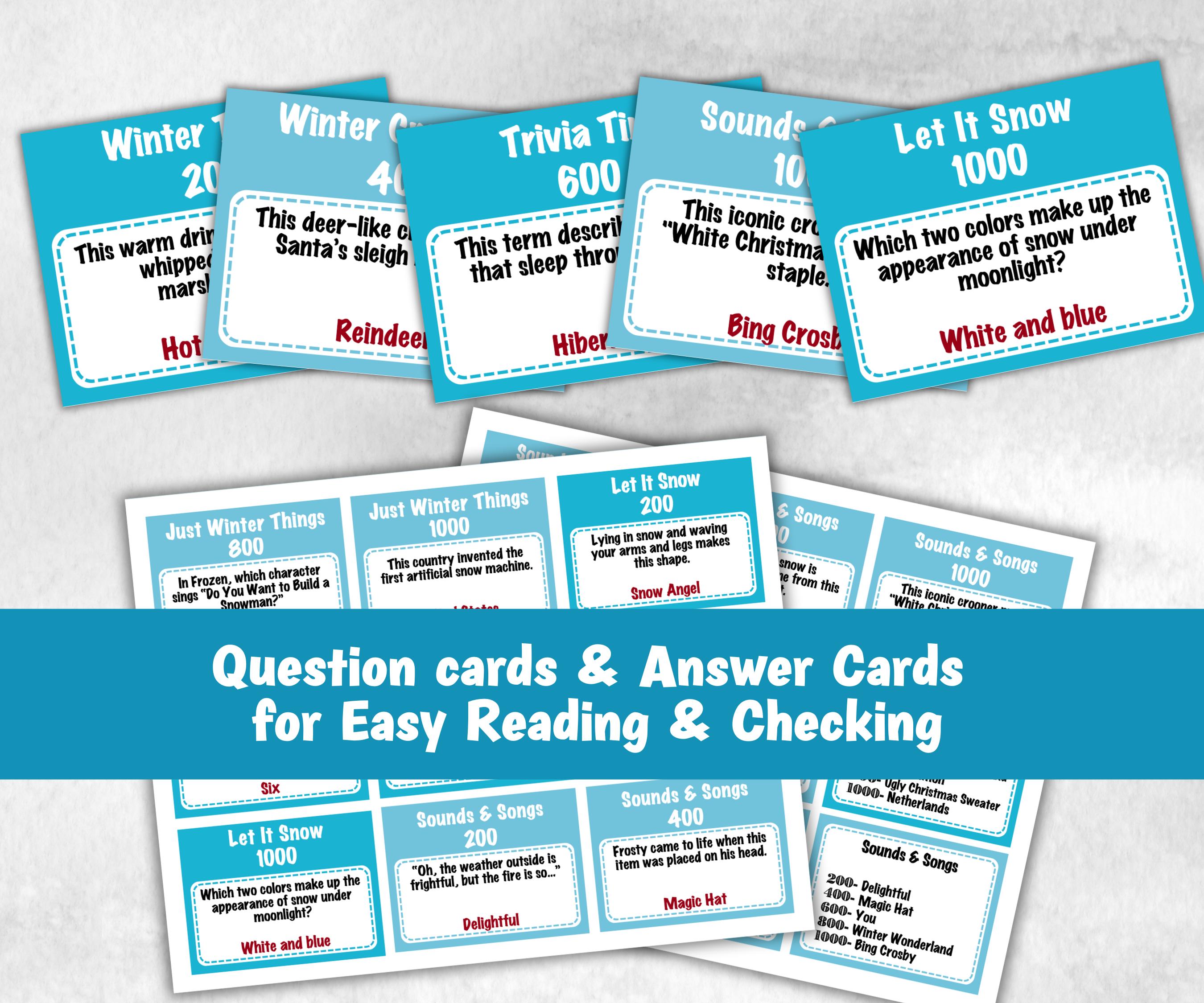 Holiday Winter Jeoparty Trivia Game, Fun Family Activity, Holiday Quiz, Holiday Party Challenge, Holiday, Festive Quiz, Group word Game-Christmas -TheHustlingCatLady-Party Games
