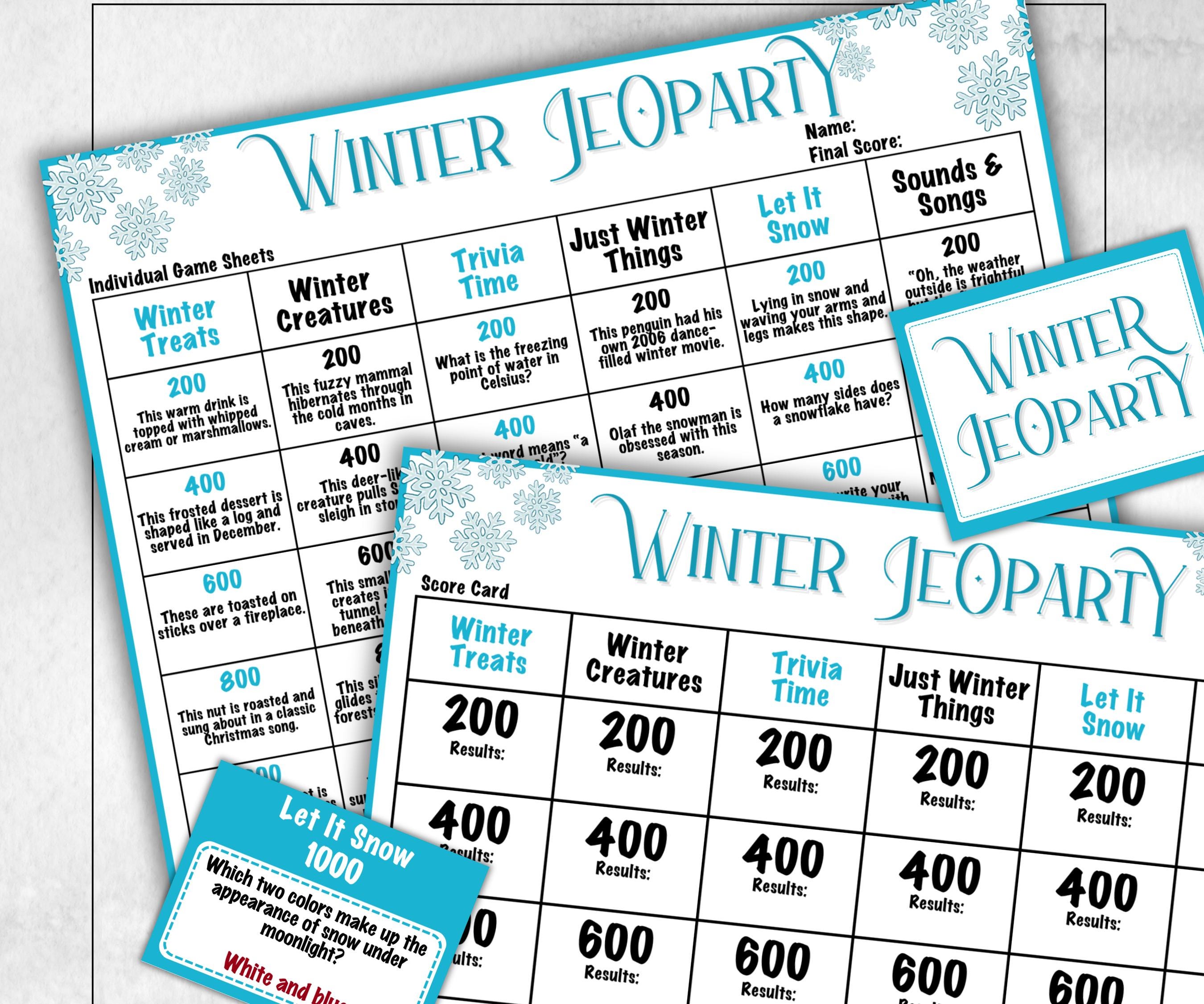 Holiday Winter Jeoparty Trivia Game, Fun Family Activity, Holiday Quiz, Holiday Party Challenge, Holiday, Festive Quiz, Group word Game-Christmas -TheHustlingCatLady-Party Games