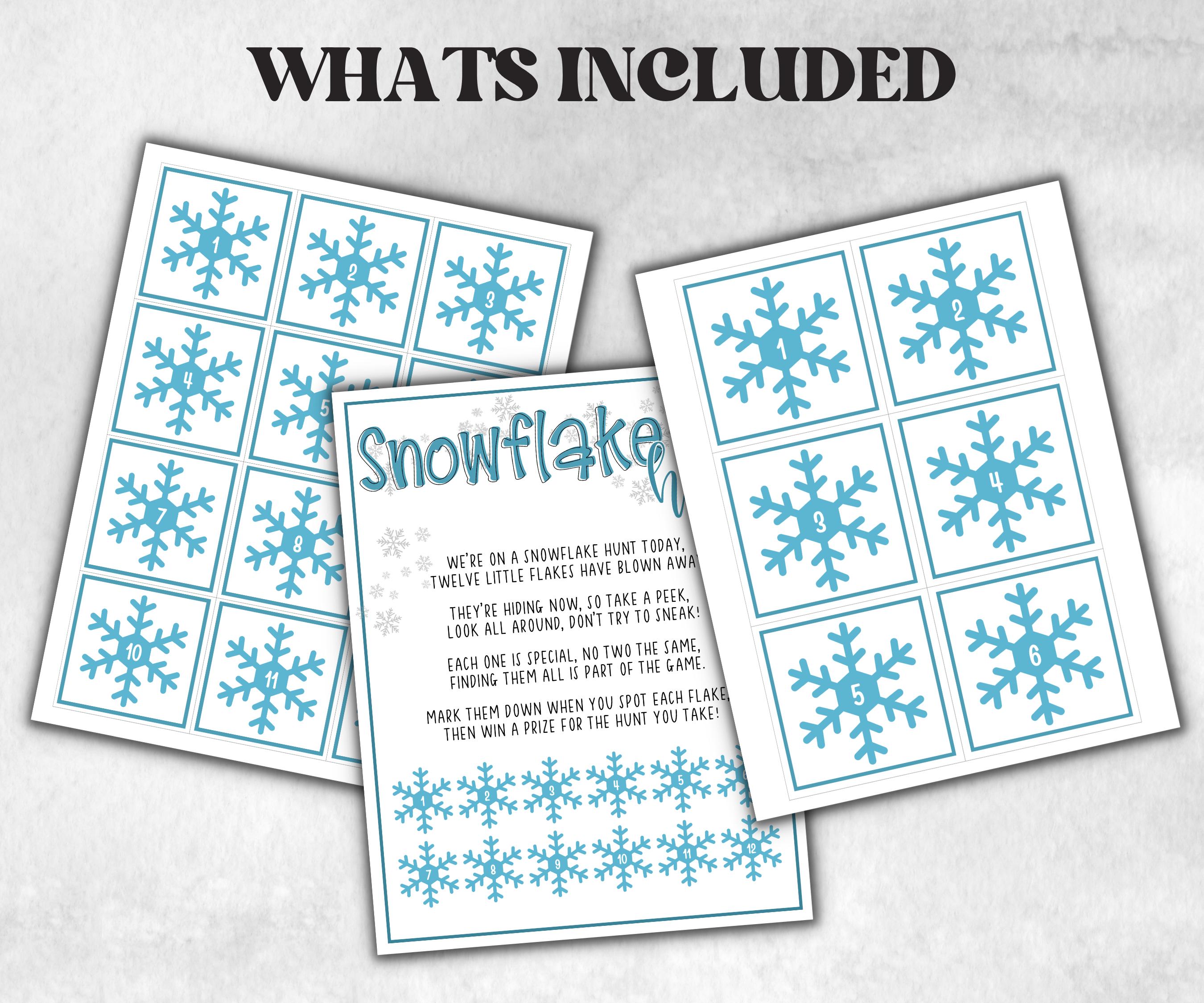 Snowflake Scavenger Hunt, Kids Snowflake theme party, Snowflake Birthday Party game, Winter indoor Game,frosty Snowflake, spot the snowflake-Christmas -TheHustlingCatLady-Party Games