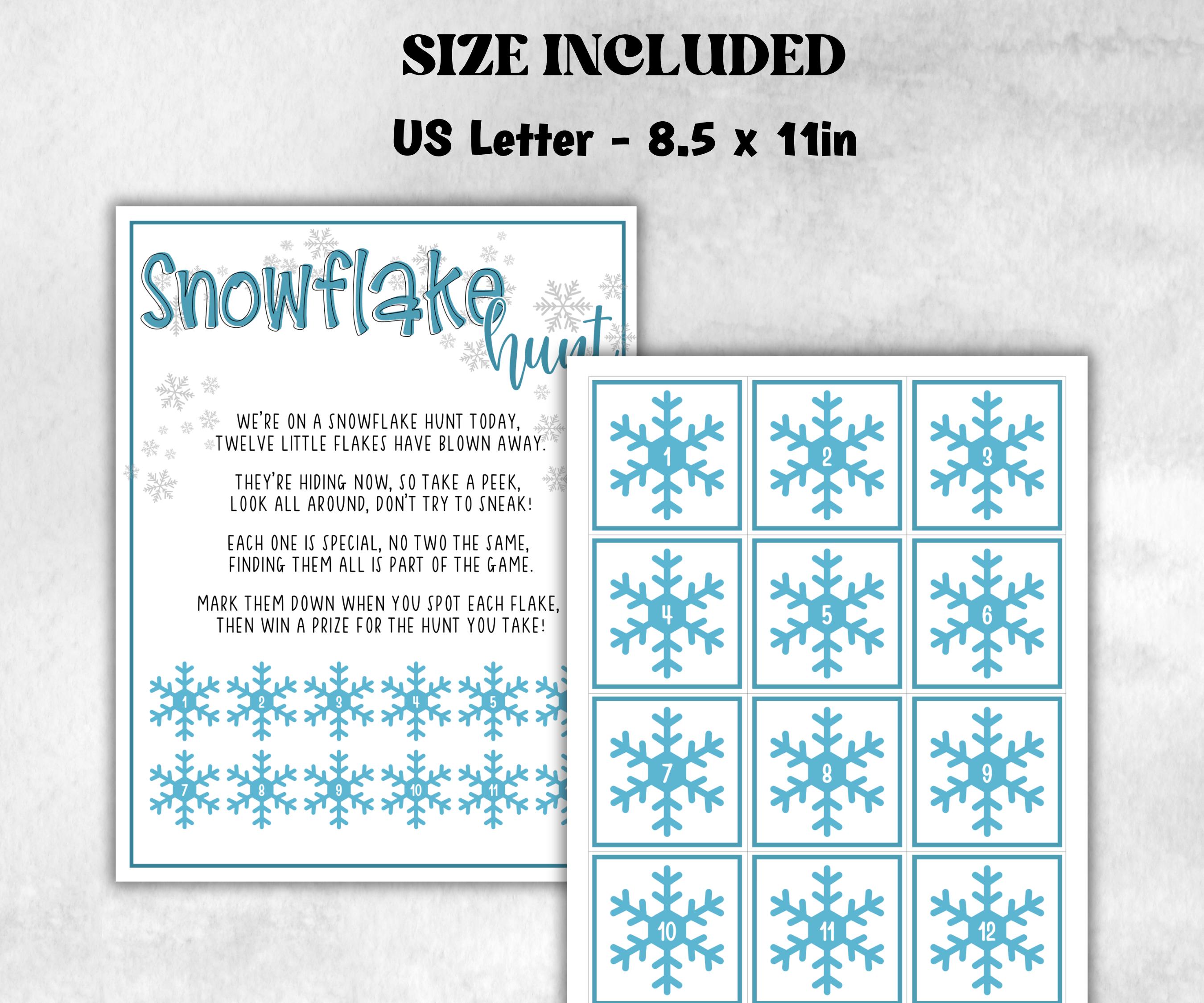 Snowflake Scavenger Hunt, Kids Snowflake theme party, Snowflake Birthday Party game, Winter indoor Game,frosty Snowflake, spot the snowflake-Christmas -TheHustlingCatLady-Party Games