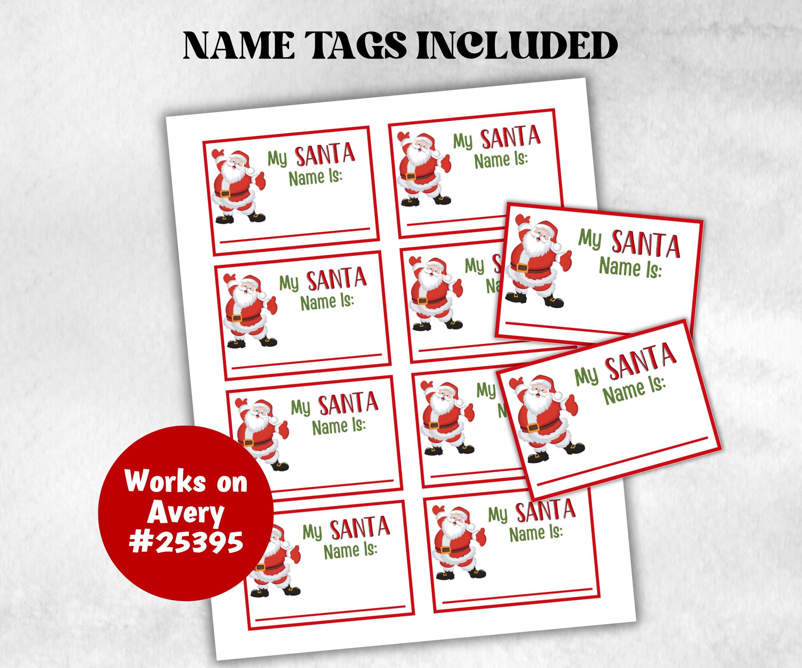 Santa name tag game, Santa name board sign, Santa name generator, Christmas Kids activities, Holiday party games, What's Your Santa name-Christmas -TheHustlingCatLady-Stickers, Labels & Tags
