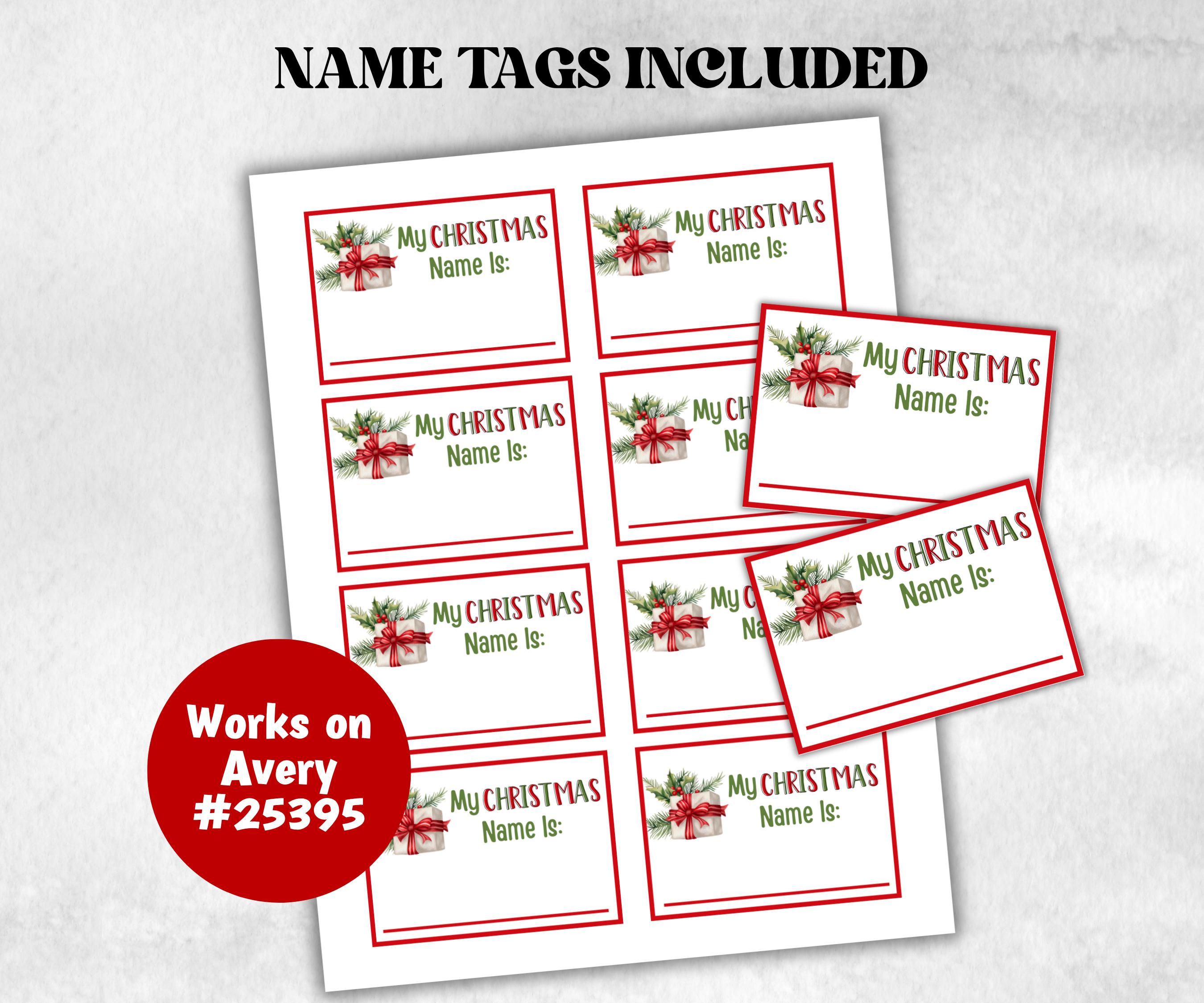 Christmas name tag, Christmas name board sign, name generator, Xmas Kids activities, Holiday party games, What's Your Christmas name game-Christmas -TheHustlingCatLady-Stickers, Labels & Tags