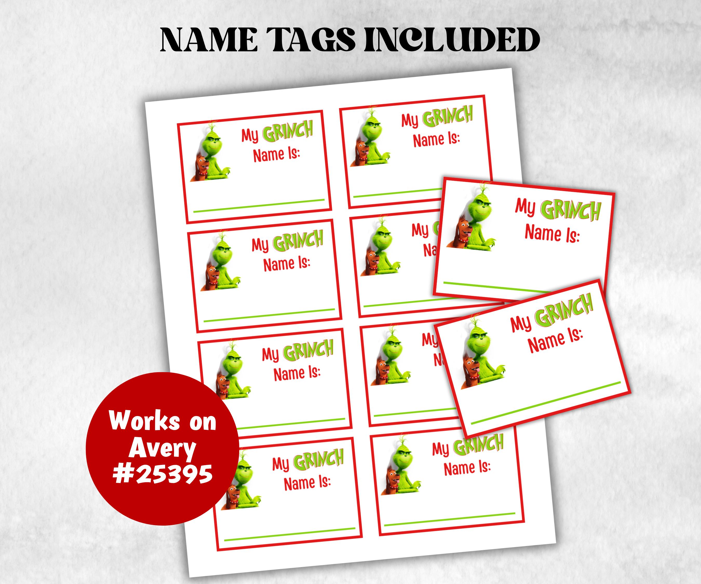 What's Your Grinch name, Grinch name tag, Grinch name board sign, name generator, Christmas Kids activities, Holiday party game, Grinchmas-Christmas -TheHustlingCatLady-Stickers, Labels & Tags