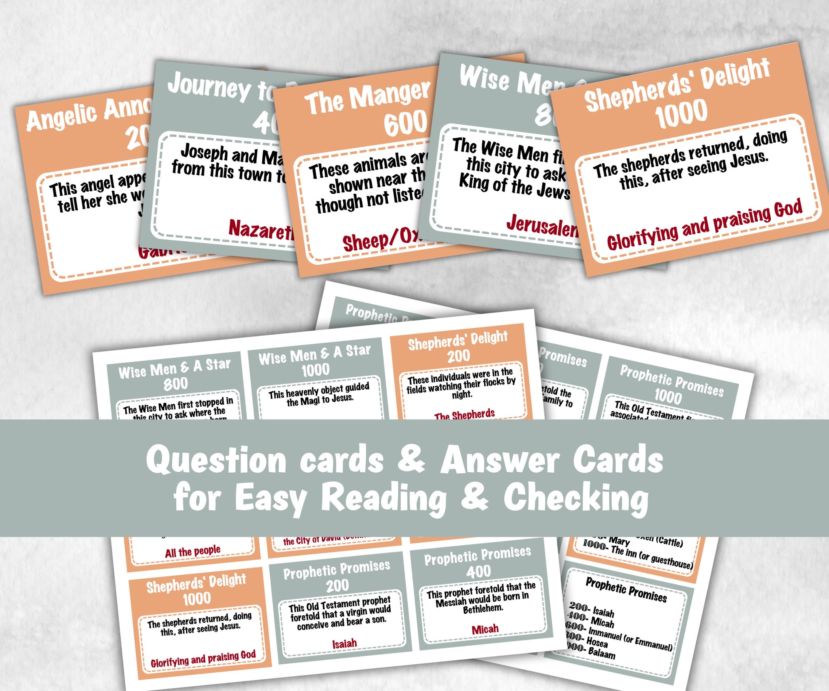 Christian Nativity Jeoparty, Bible Study, Bible Jeoparty For Adult And Teen, Bible Friendly Family Feud, Bible Family Feud, Youth Group Game-Christmas -TheHustlingCatLady-Party Games