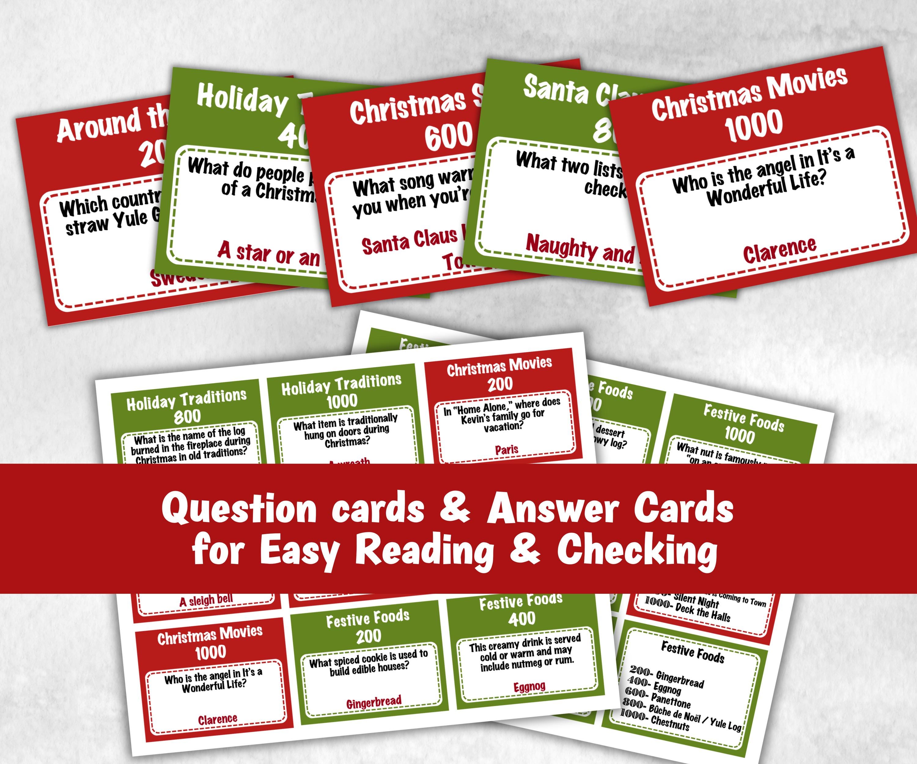 Family Reunion Christmas Jeopardy Game, Printable Holiday Trivia, Coworkers Employee Game, Activities for Kid, Group Game, Office Party Quiz-Christmas -TheHustlingCatLady-Party Games