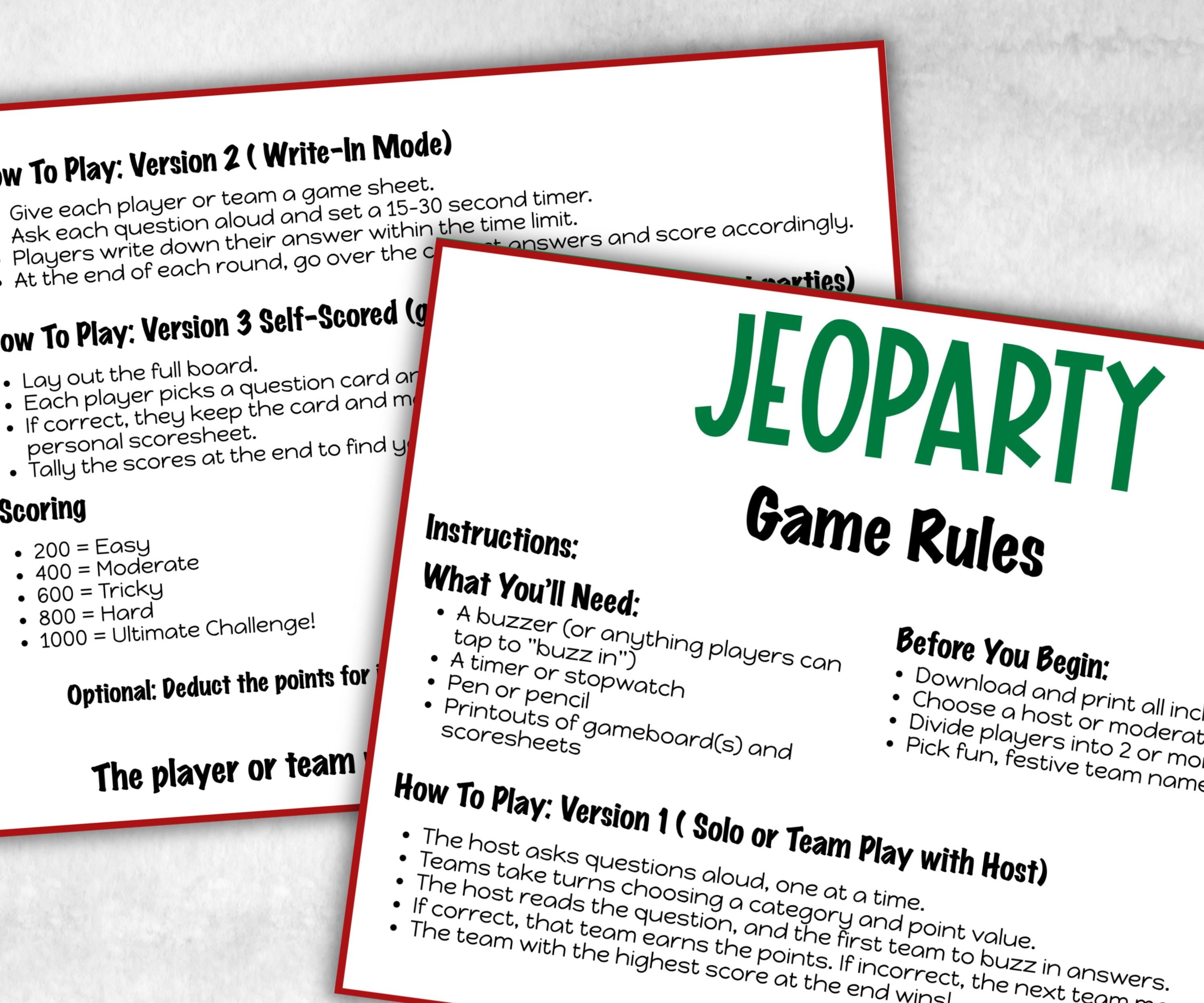 Holiday Jeopardy Quiz, Printable Holiday Trivia, Family Reunion Fun, Family Game Night, Coworkers Christmas, Holiday Activities for Kids-Christmas -TheHustlingCatLady-Party Games