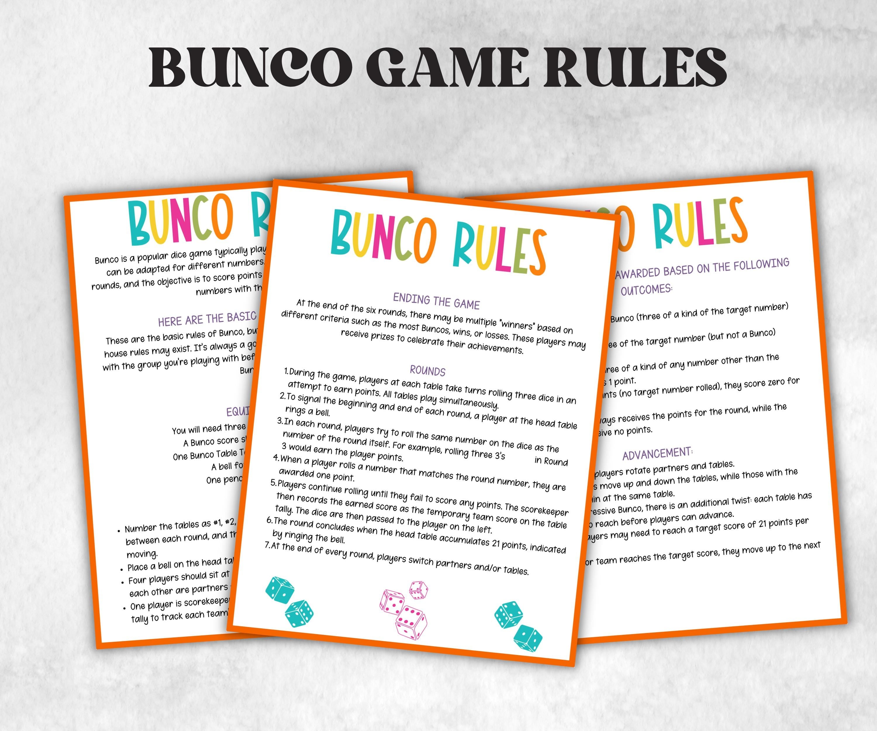 Happy Birthday Bunco, Birthday Party ideas, Printable Party Favors, Score Sheet, Ghost player, Tally Sheets, Birthday Gift, Family reunion- -TheHustlingCatLady-Party Games