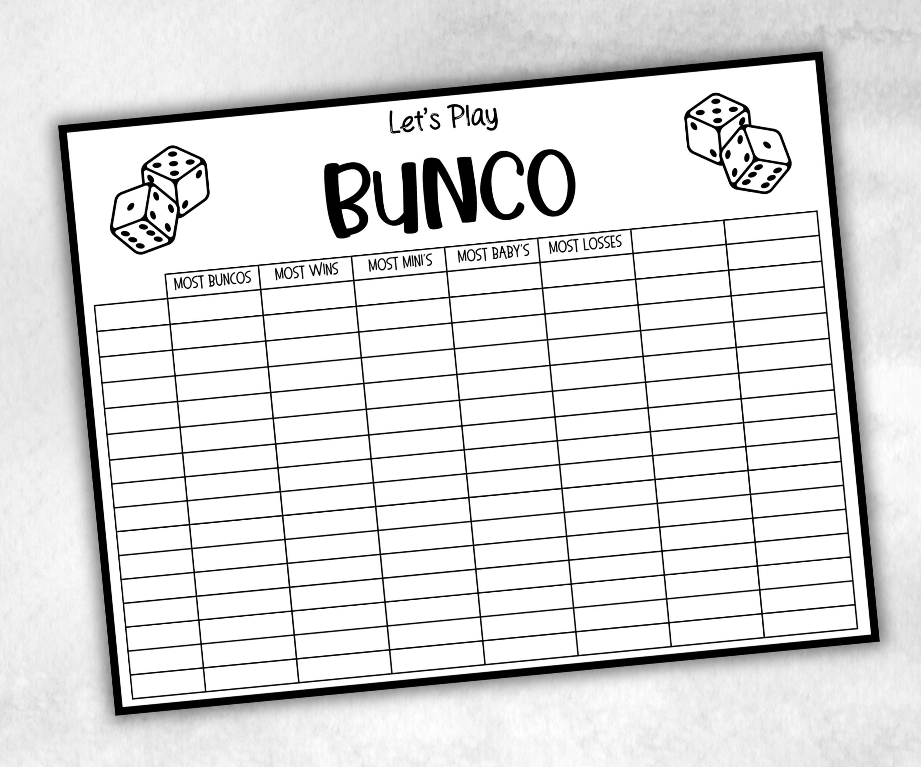 Black and White Bunco, Birthday Party ideas, Printable Party Favors, Score Sheet, Ghost player, Tally Sheets, Birthday Gift, Family reunion- -TheHustlingCatLady-Party Games
