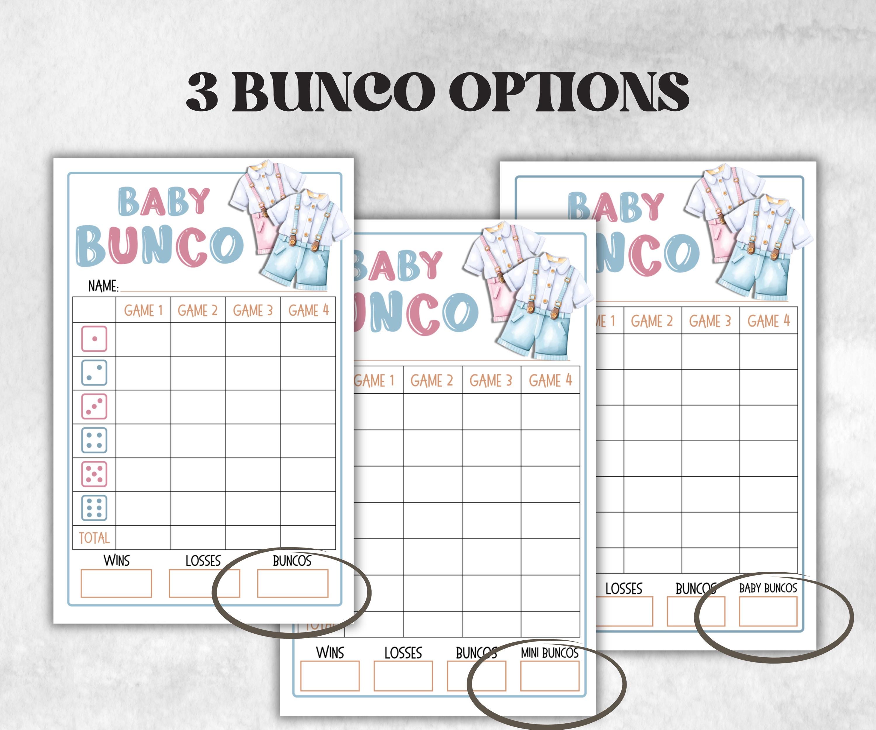 Pink and Blue Baby shower Bunco, Baby shower Party ideas, Printable Party Favors, Score Sheet, Ghost player, Tally Sheets, baby Shower Gift- -TheHustlingCatLady-Party Games