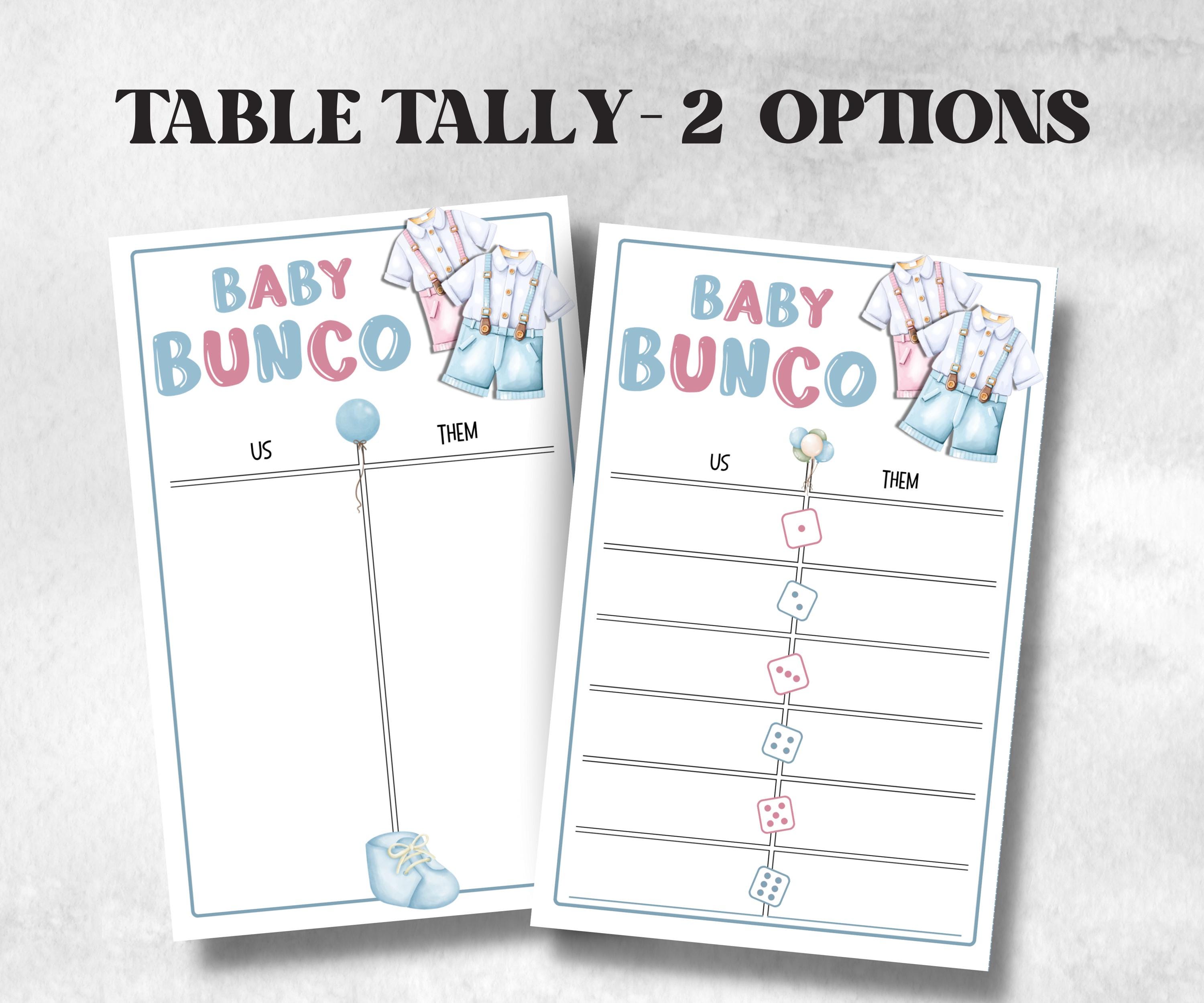 Pink and Blue Baby shower Bunco, Baby shower Party ideas, Printable Party Favors, Score Sheet, Ghost player, Tally Sheets, baby Shower Gift- -TheHustlingCatLady-Party Games