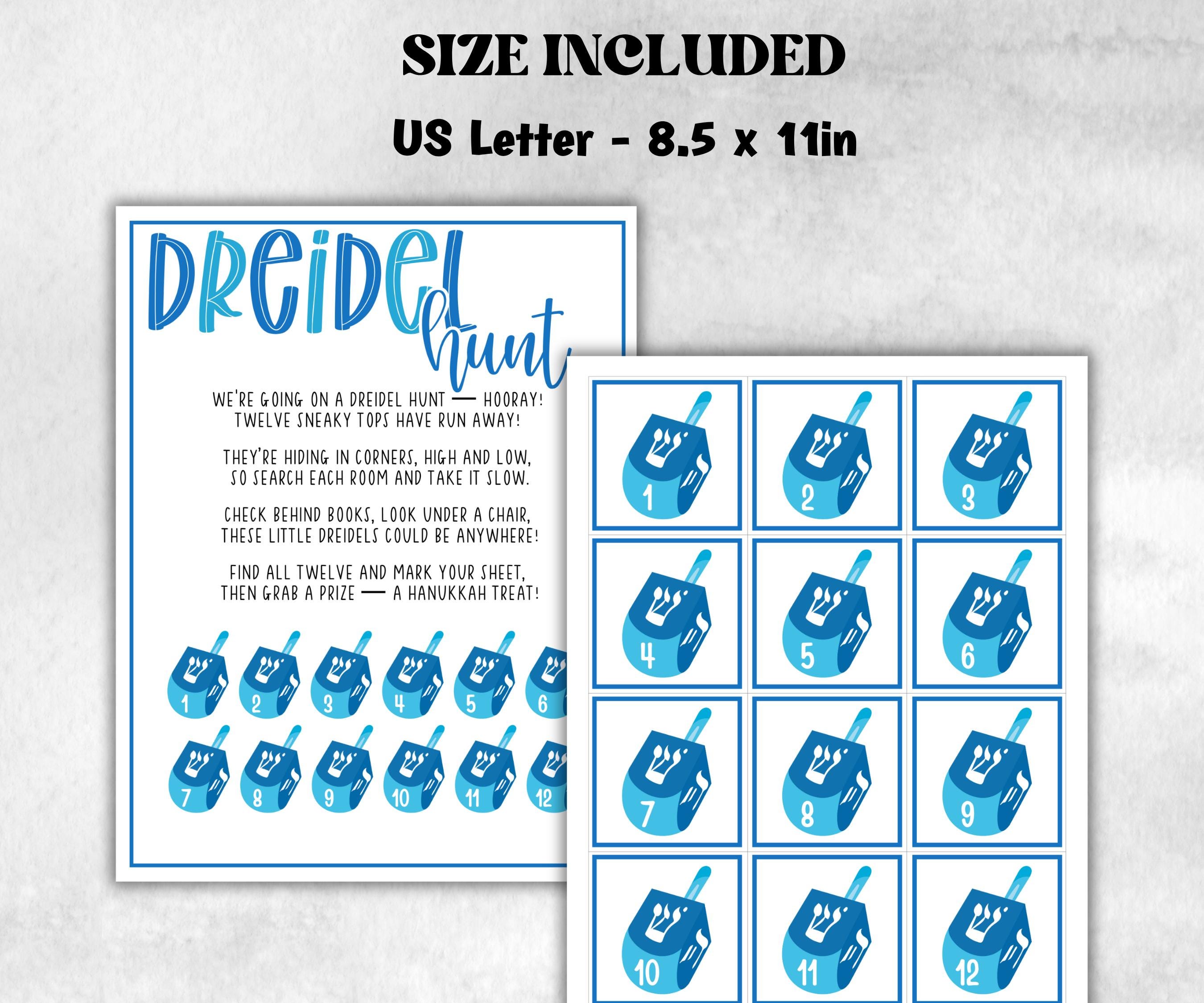 Dreidel Scavenger Hunt, Exciting Interactive Hanukkah Game for Kids, Printable Family Activity Adventure, Dreidel Race, Find the Dreidel-Sports Printables -TheHustlingCatLady-Party Games