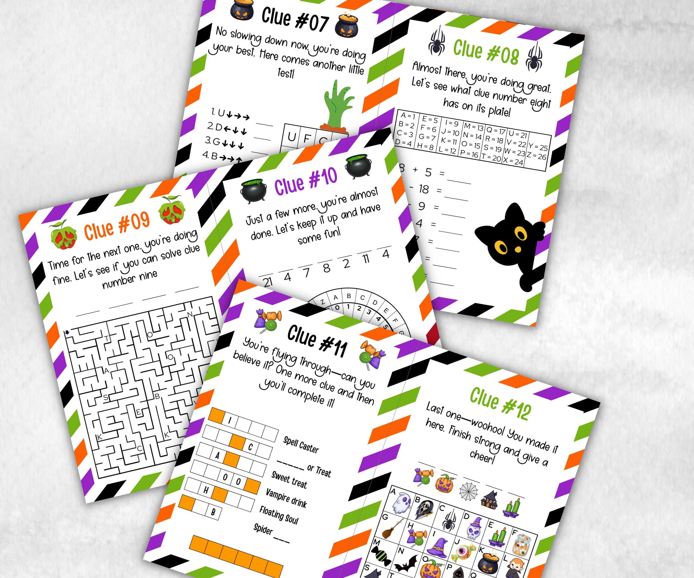 Halloween Outdoor Scavenger Hunt, Treasure Hunt Party Game, Halloween Printable Party Activity, Kids Treasure Hunt Clue, Scavenger Hunt Clue-Halloween Printables -TheHustlingCatLady-Party Games