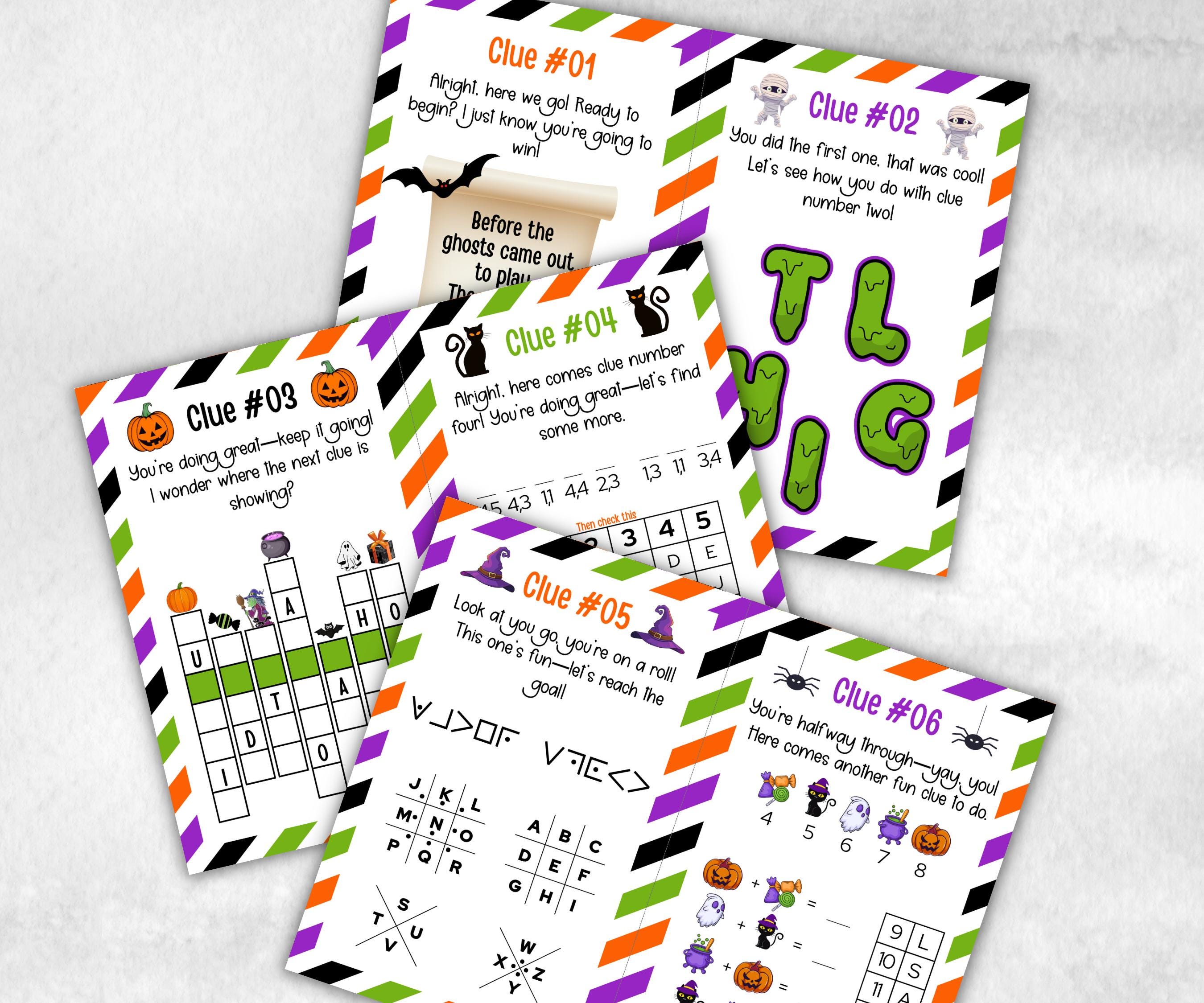 Halloween Outdoor Treasure Hunt, Scavenger Hunt Party Game, Halloween Printable Party Activity, Kids Treasure Hunt Clue, Scavenger Hunt Clue-Halloween Printables -TheHustlingCatLady-Party Games