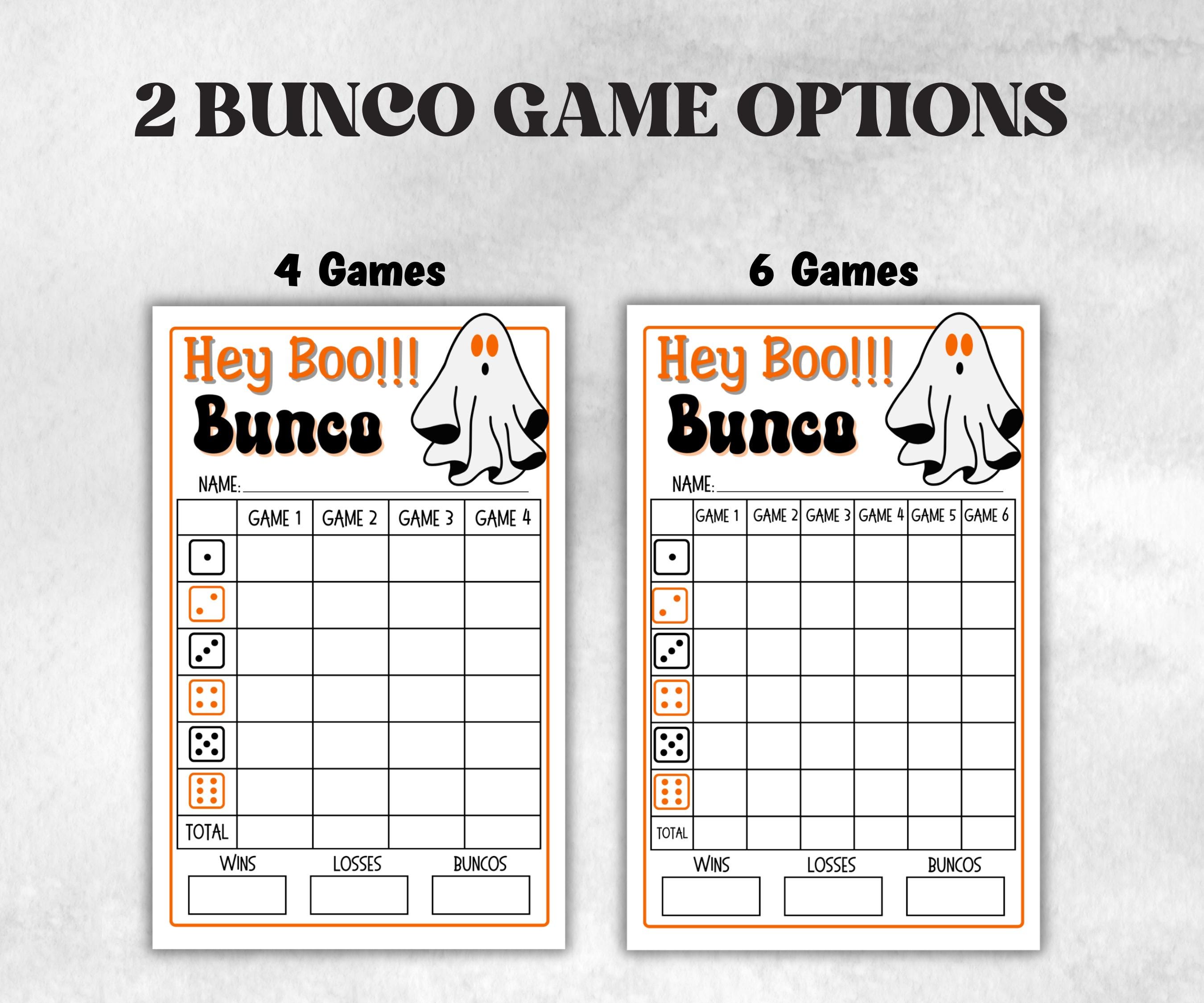 Printable Hey Boo Bunco Score Sheet, Halloween Bunco Invitation, Bunco Game, Tally Sheet, bunco score card, Ghostly bunco night, Bunco Night-Halloween Printables -TheHustlingCatLady-Party Games