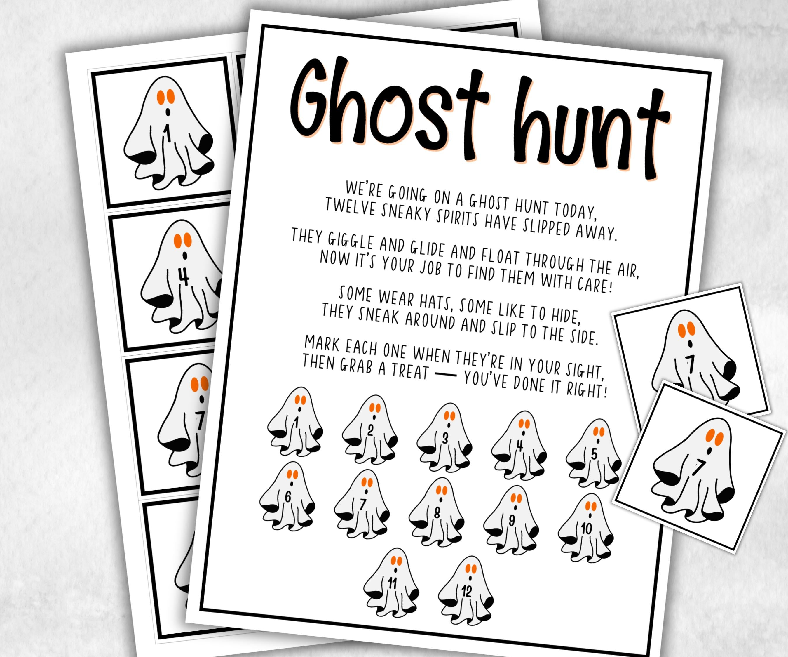 Halloween Ghost Scavenger Hunt, Kids Halloween Ghost theme party, Ghost Birthday Party game, Spooky Party Game, Find the Ghost party games-Halloween Printables -TheHustlingCatLady-Party Games